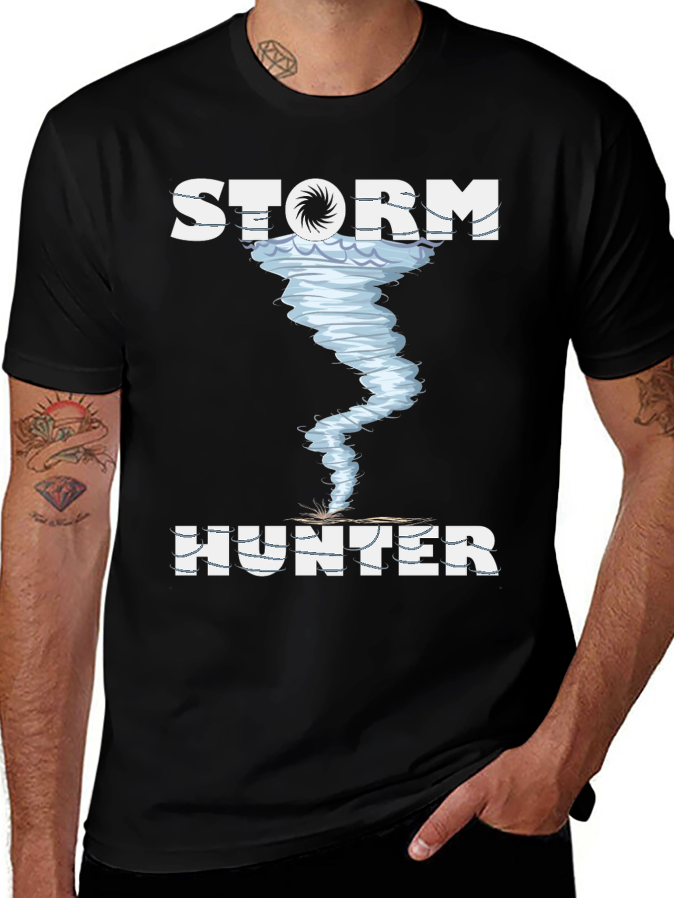 Variant 22 of Storm Hunter Graphic Tee - Black Cotton T-Shirt