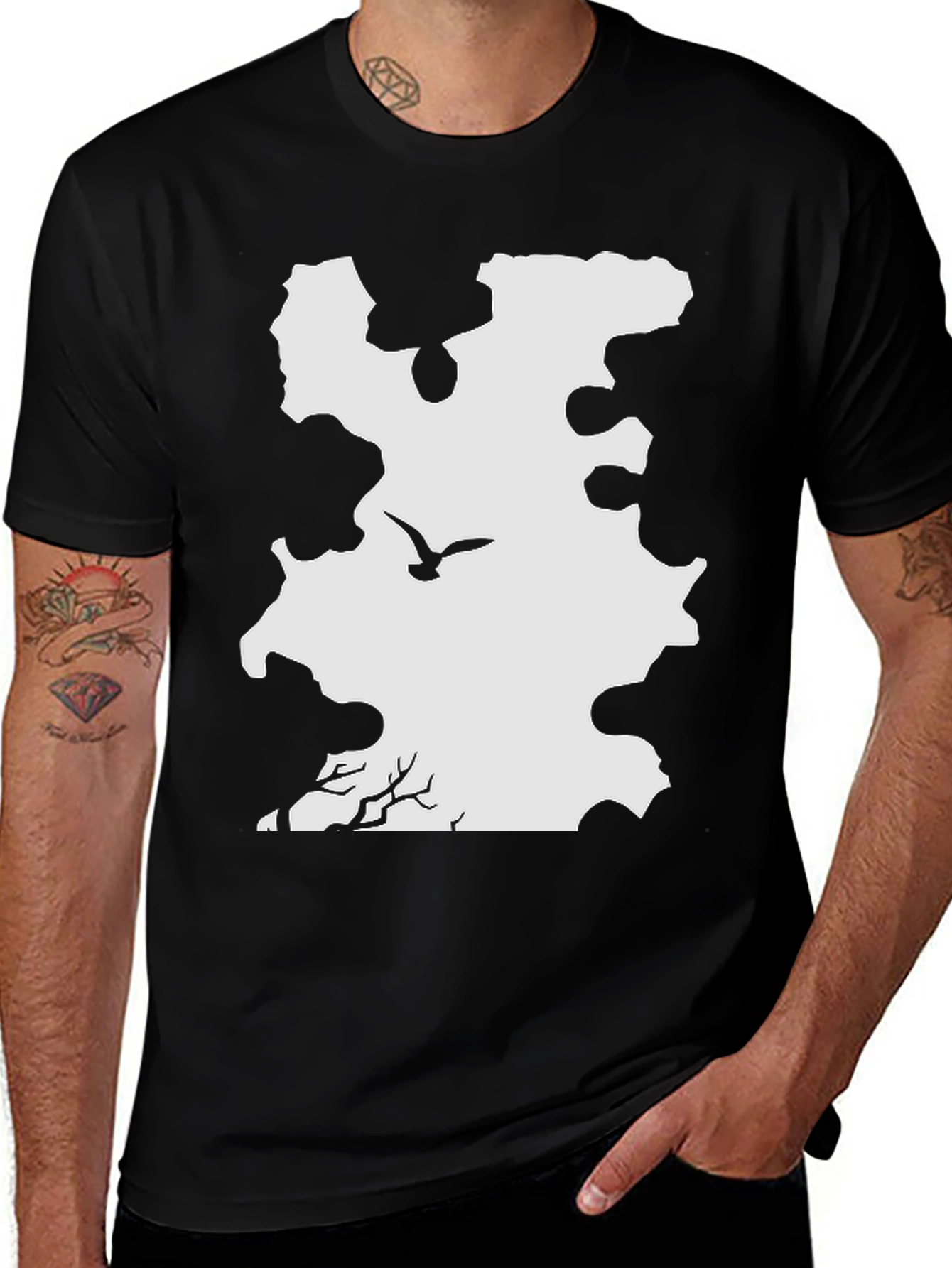 Variant 22 of Silhouette Graphic Black T-Shirt