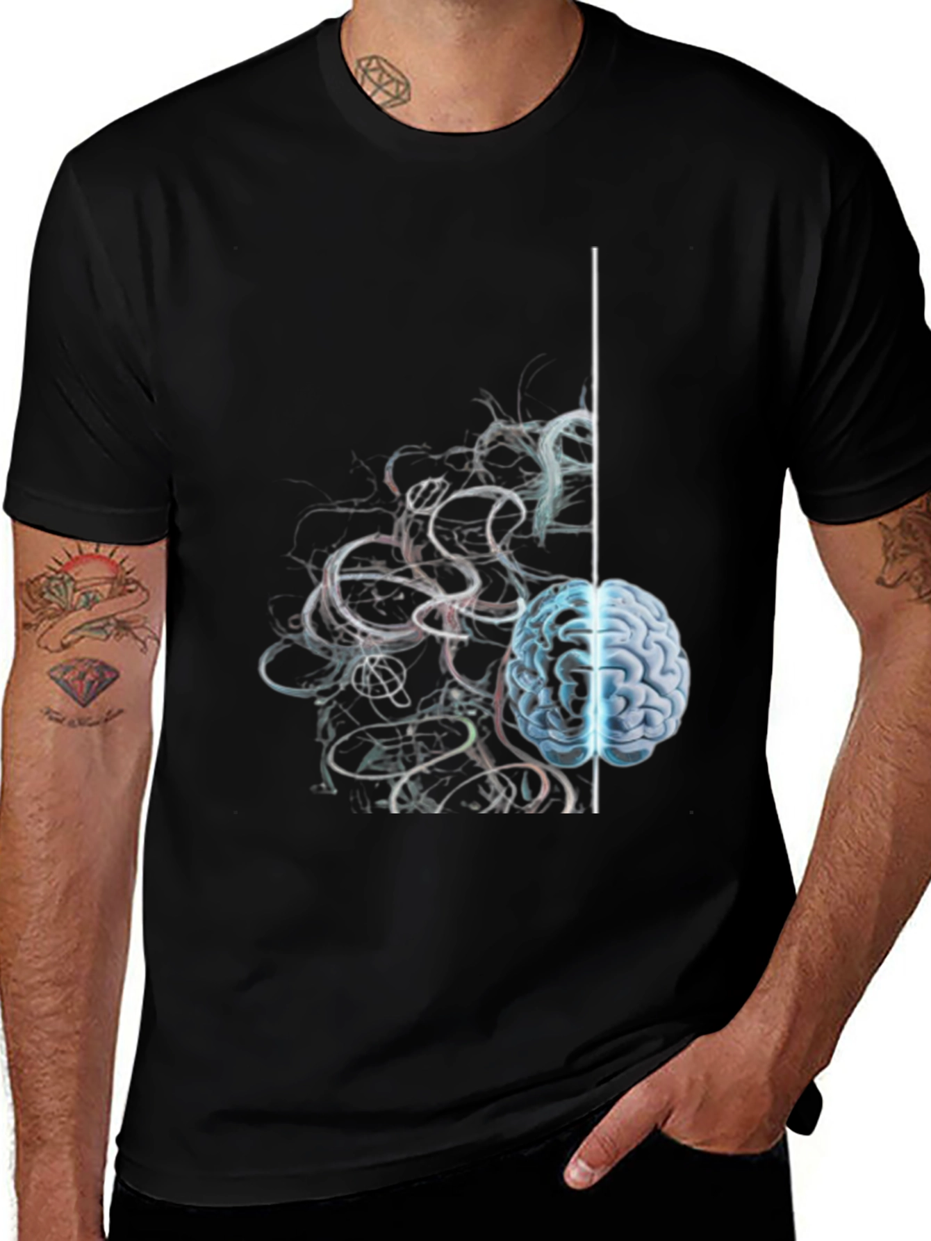 Variant 10 of Brainstorm Graphic Tee - Mens Black T-Shirt