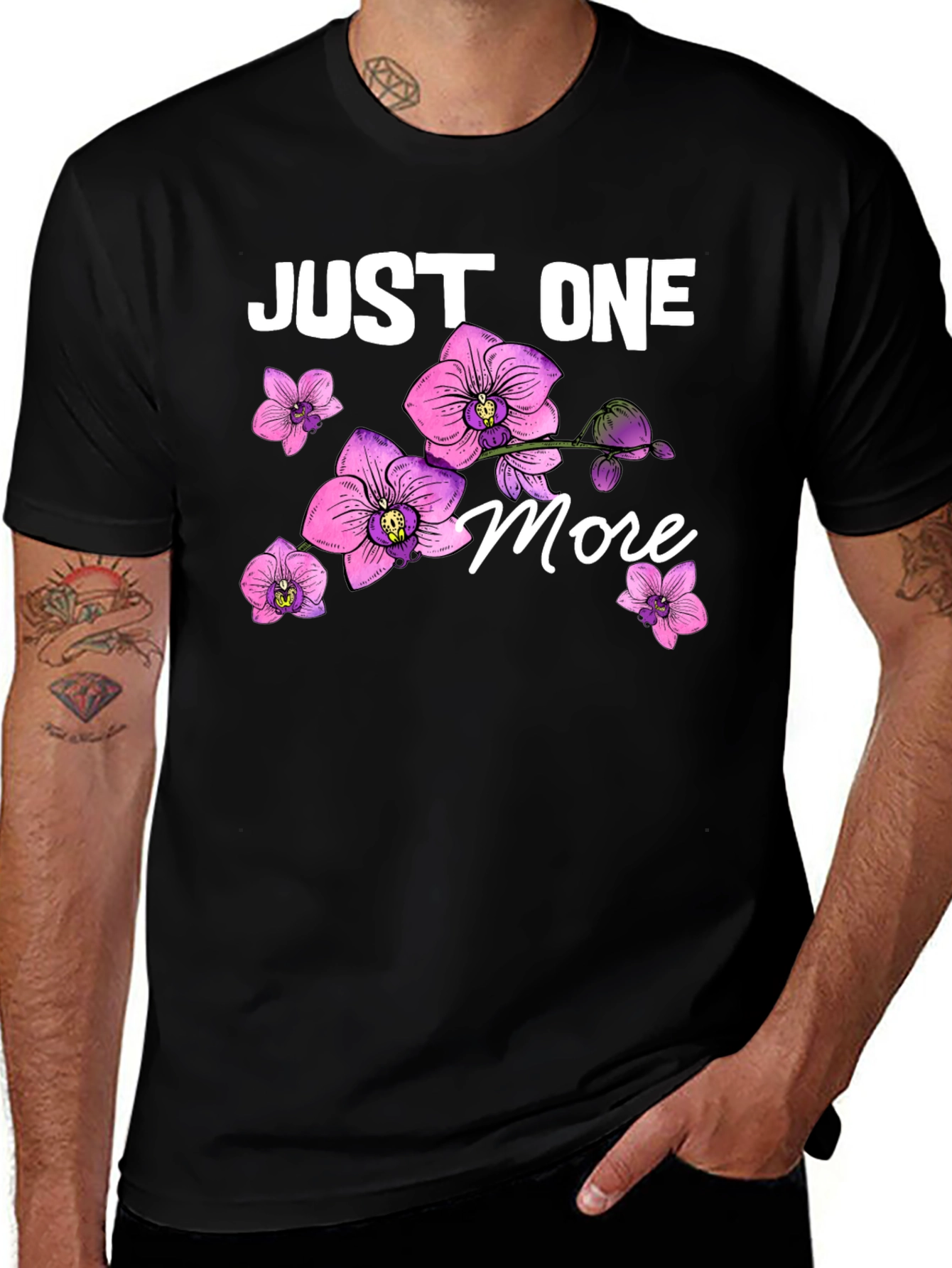 Variant 23 of Just One More Orchid T-Shirt, Floral Tee