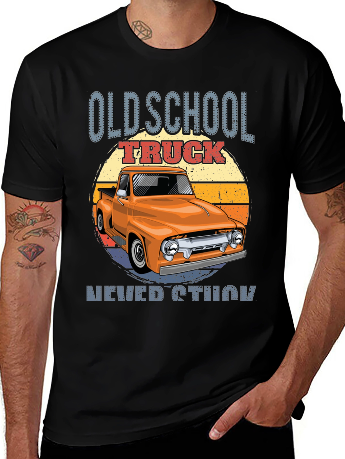 Variant 2 of Old School Truck T-Shirt - Never Stuck