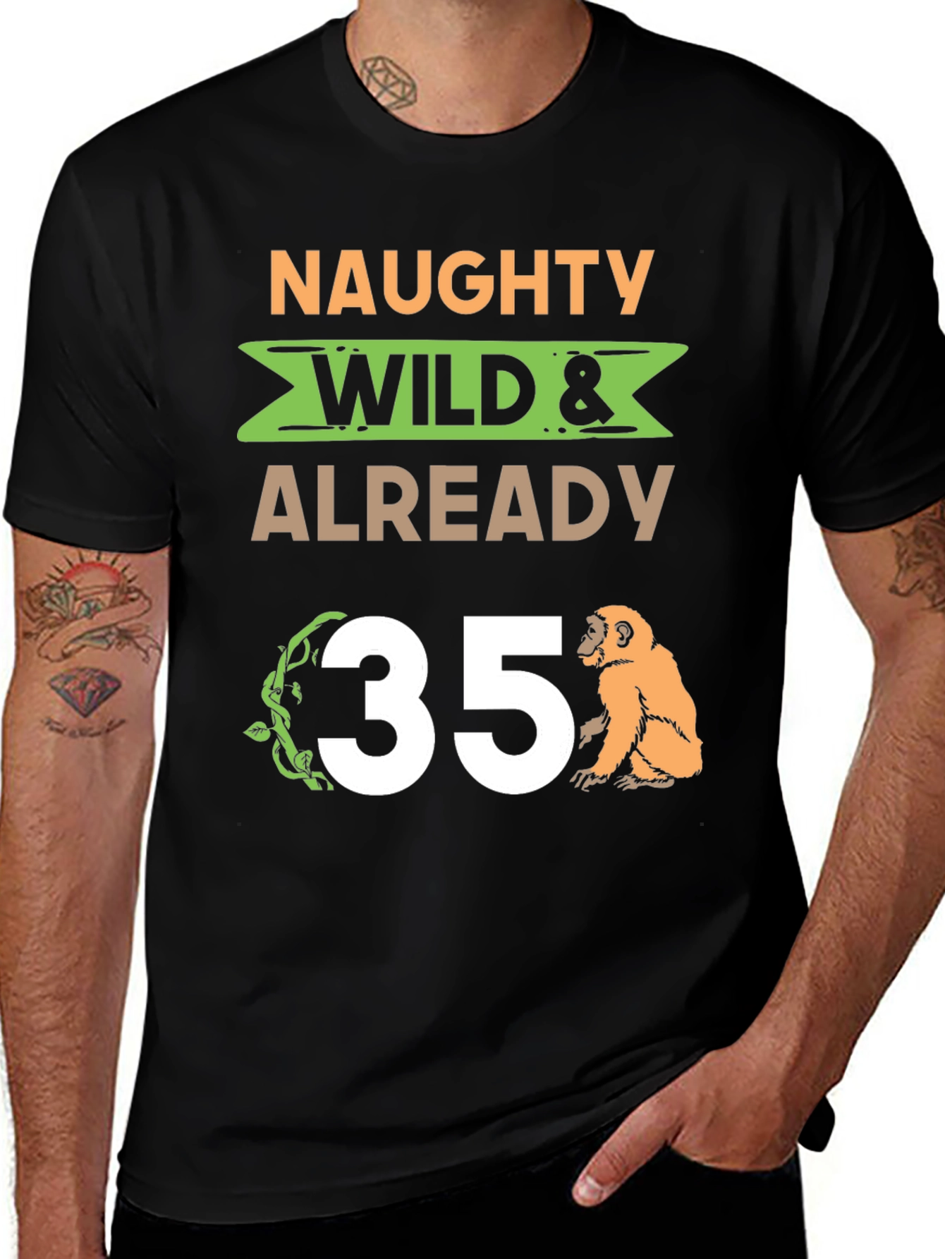 Variant 10 of Naughty Wild & Already 35 Graphic Tee