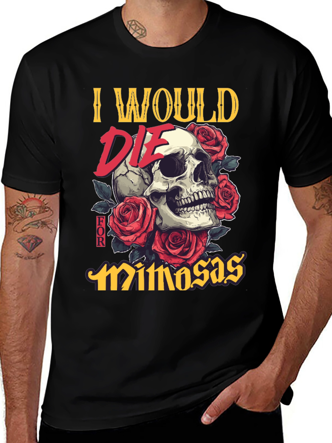 Variant 18 of I Would Die for Mimosas Skull T-Shirt