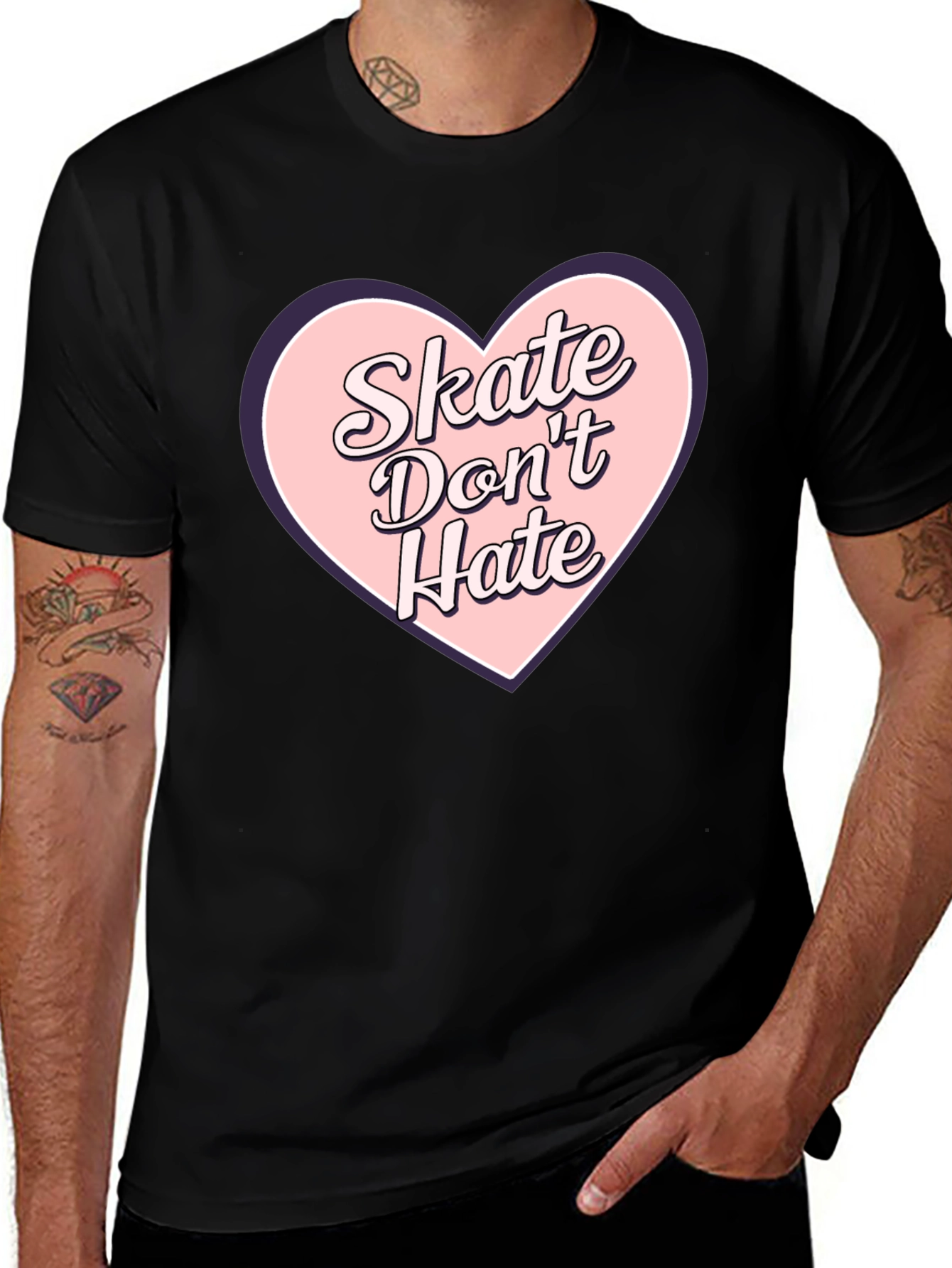Variant 14 of Skate Don't Hate Graphic Tee - Black Cotton T-Shirt