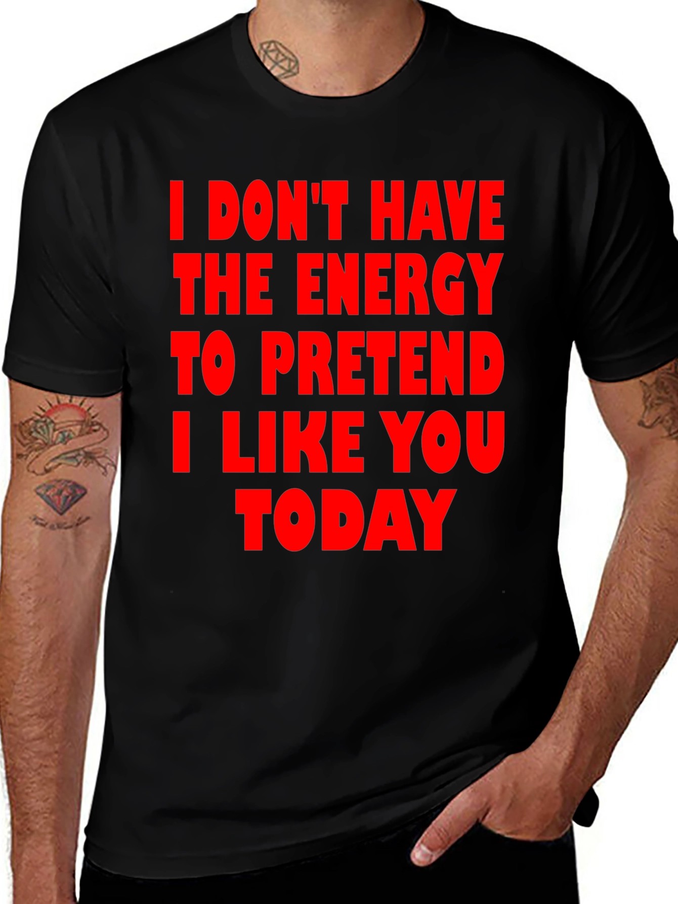 Variant 14 of Funny Sarcastic Graphic T-Shirt - No Energy Today