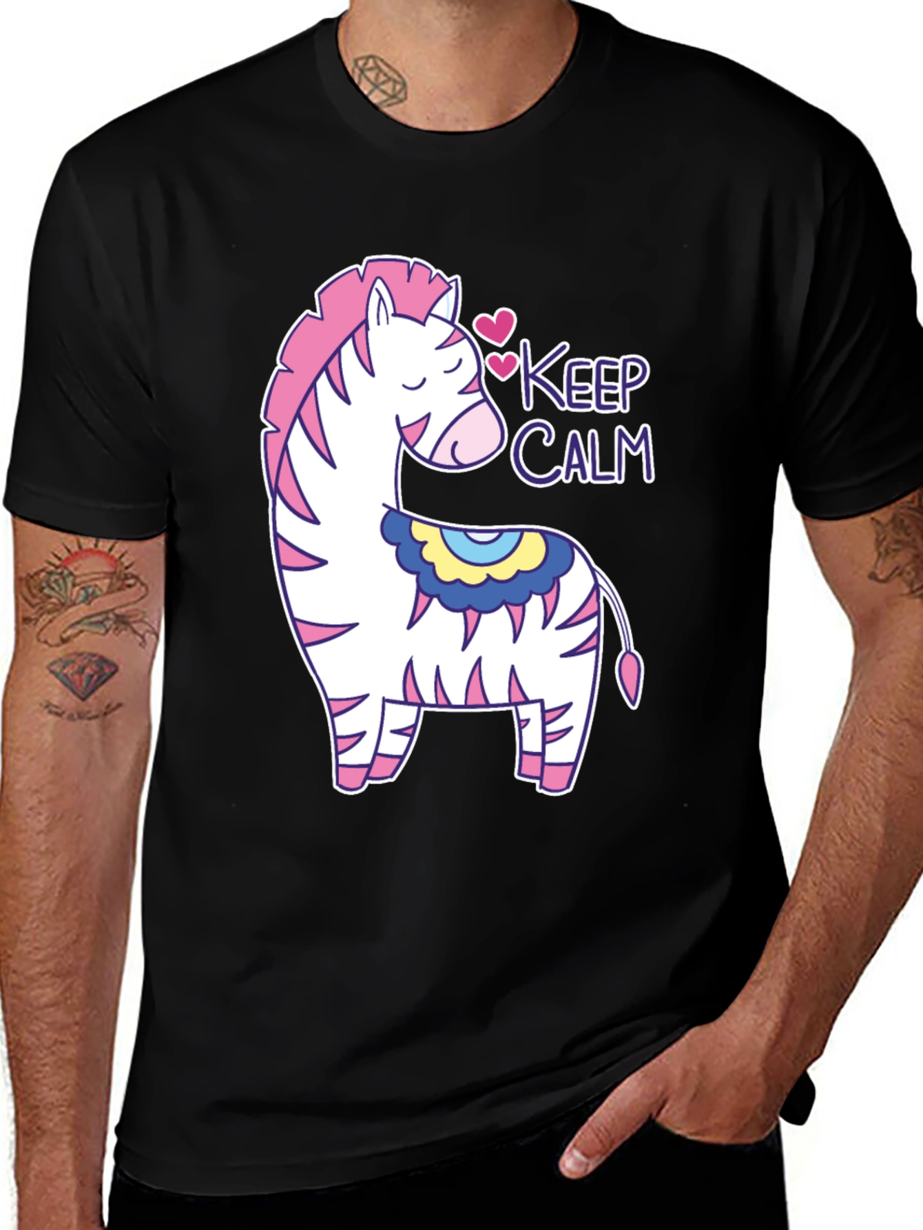 Variant 12 of Keep Calm Zebra T-Shirt Cute Graphic Tee