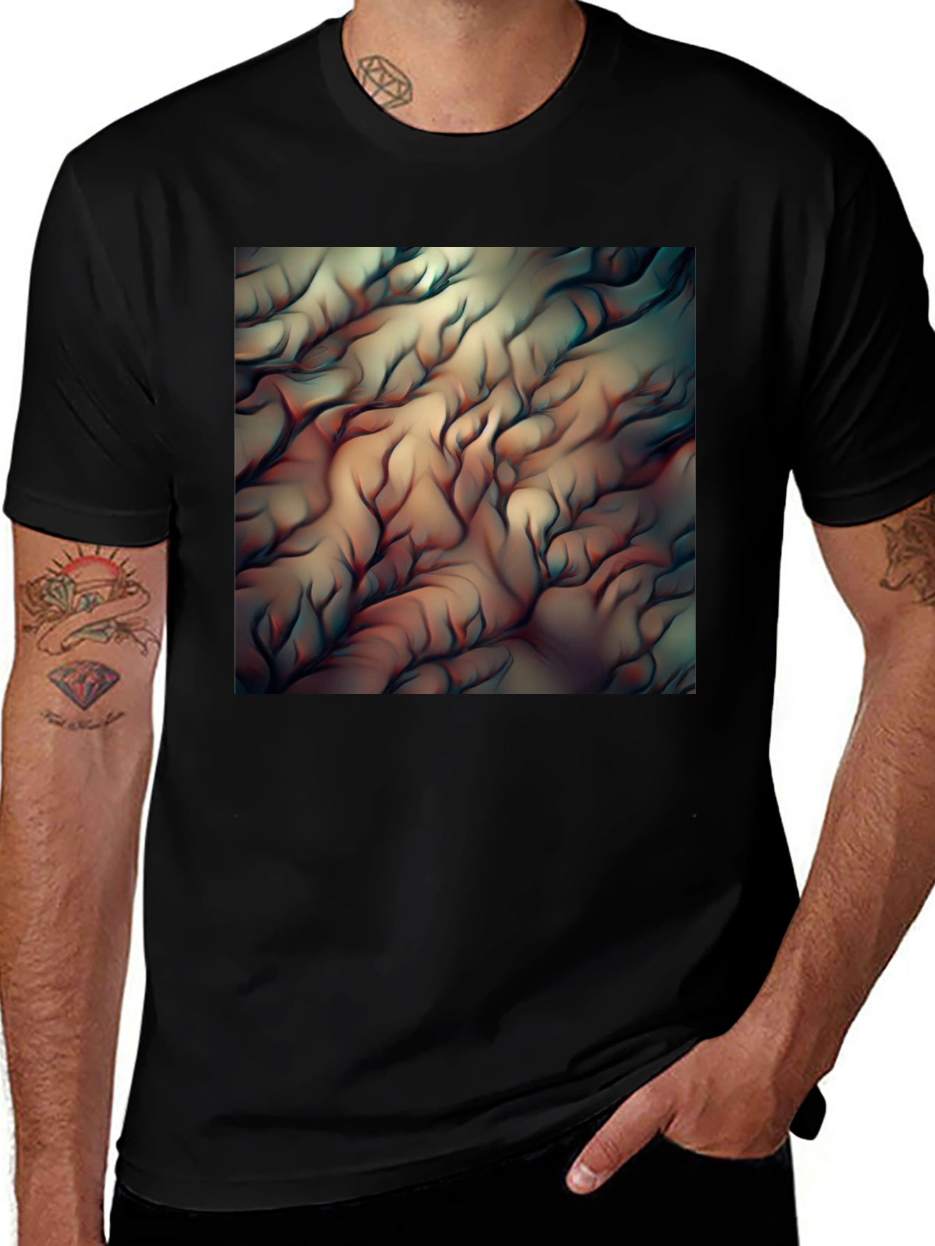 Variant 20 of Abstract Flowing Lines Graphic T-Shirt