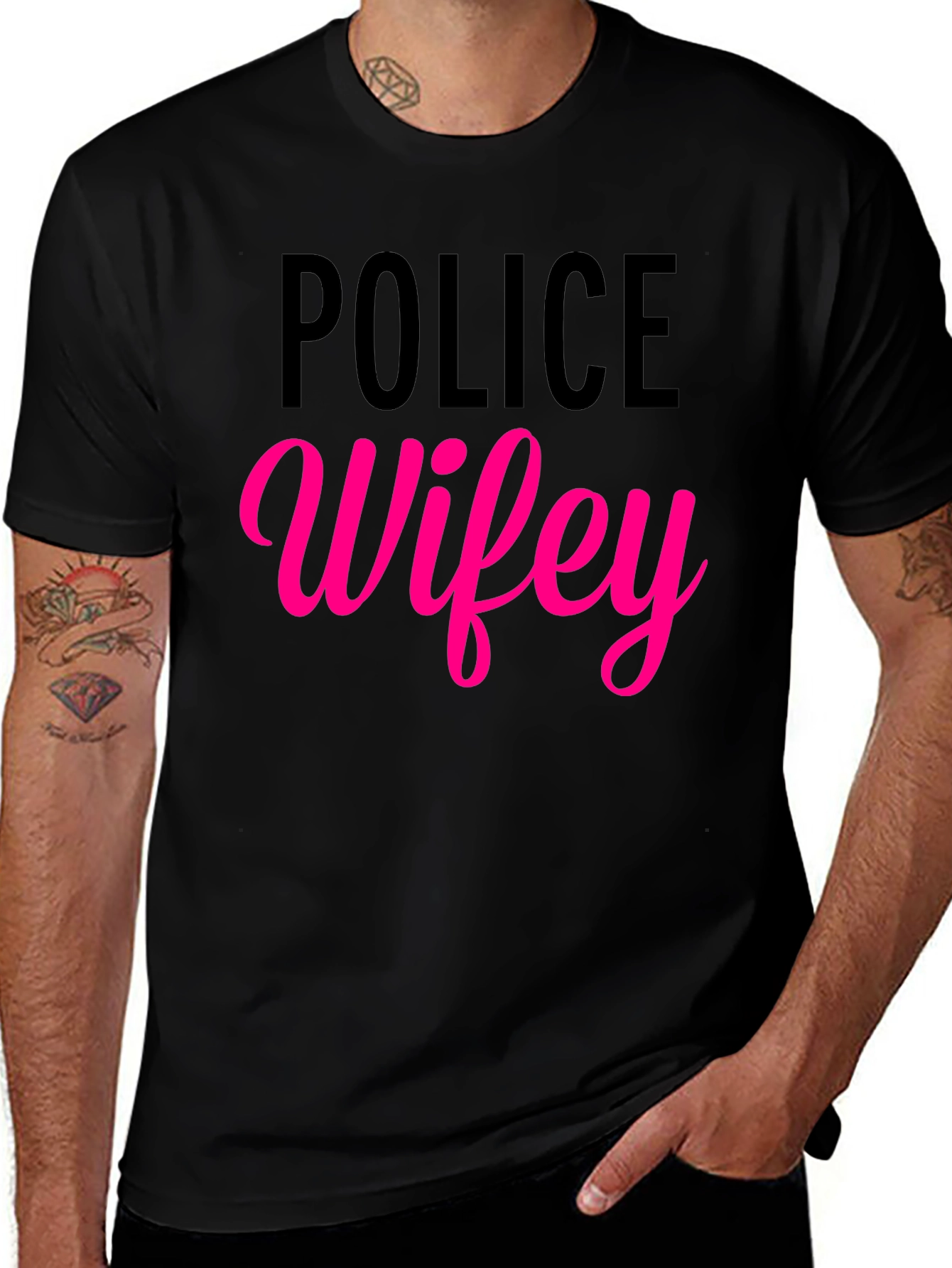 Police Wifey Graphic Tee - Black
