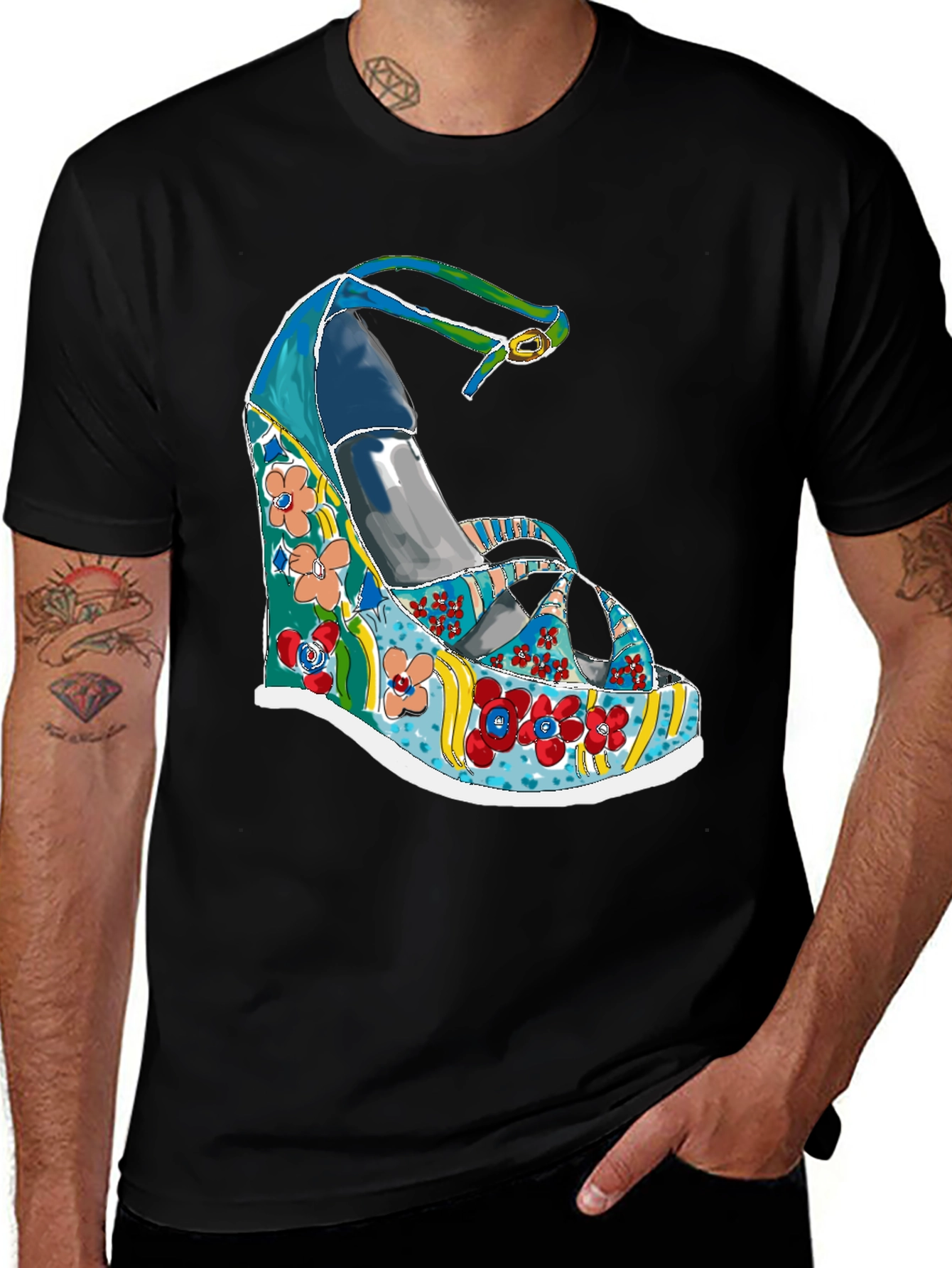 Variant 22 of Funky Floral Wedge Heel T-Shirt