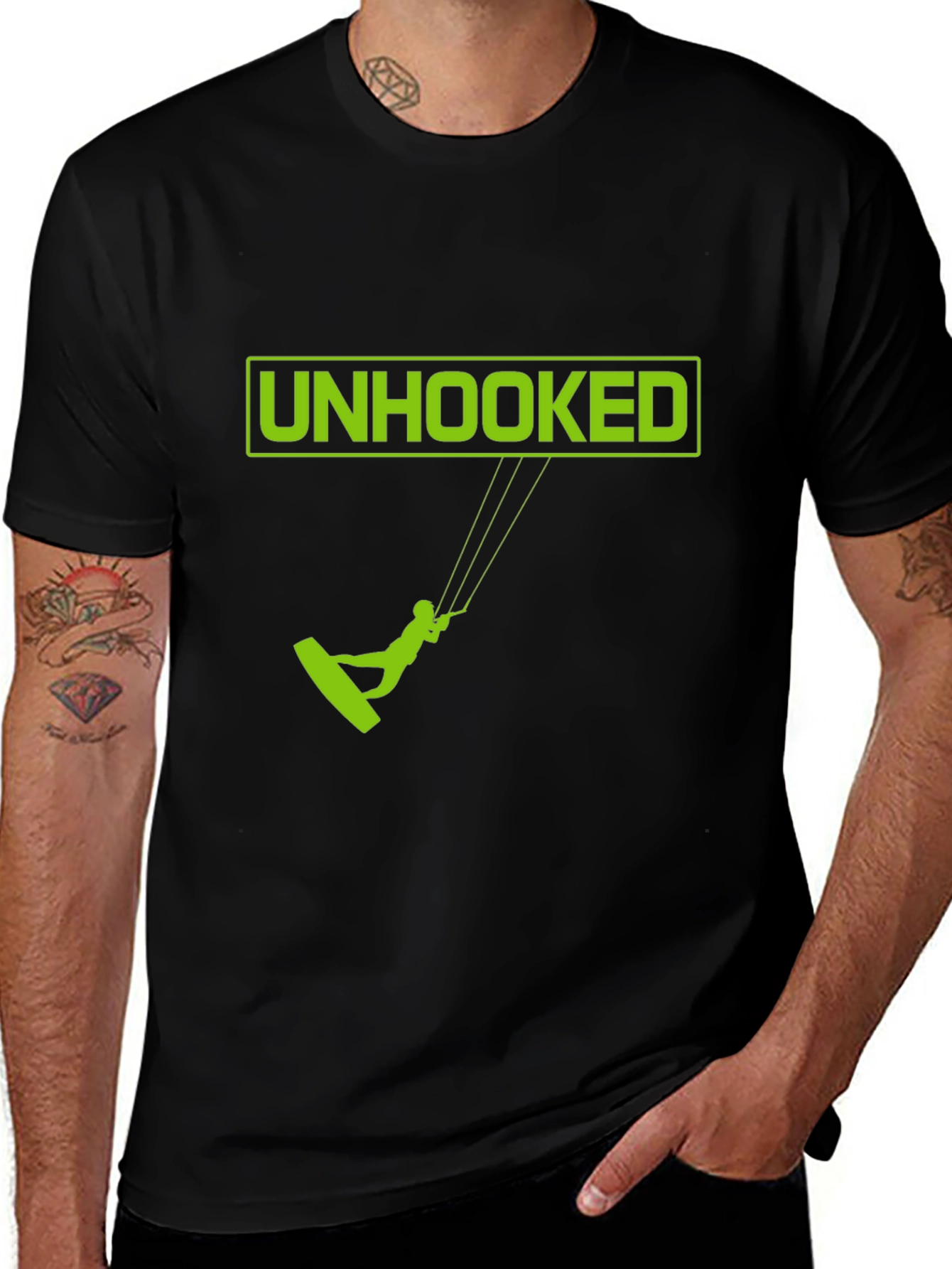 Black Unhooked Kitesurfing Graphic Tee - Black main image