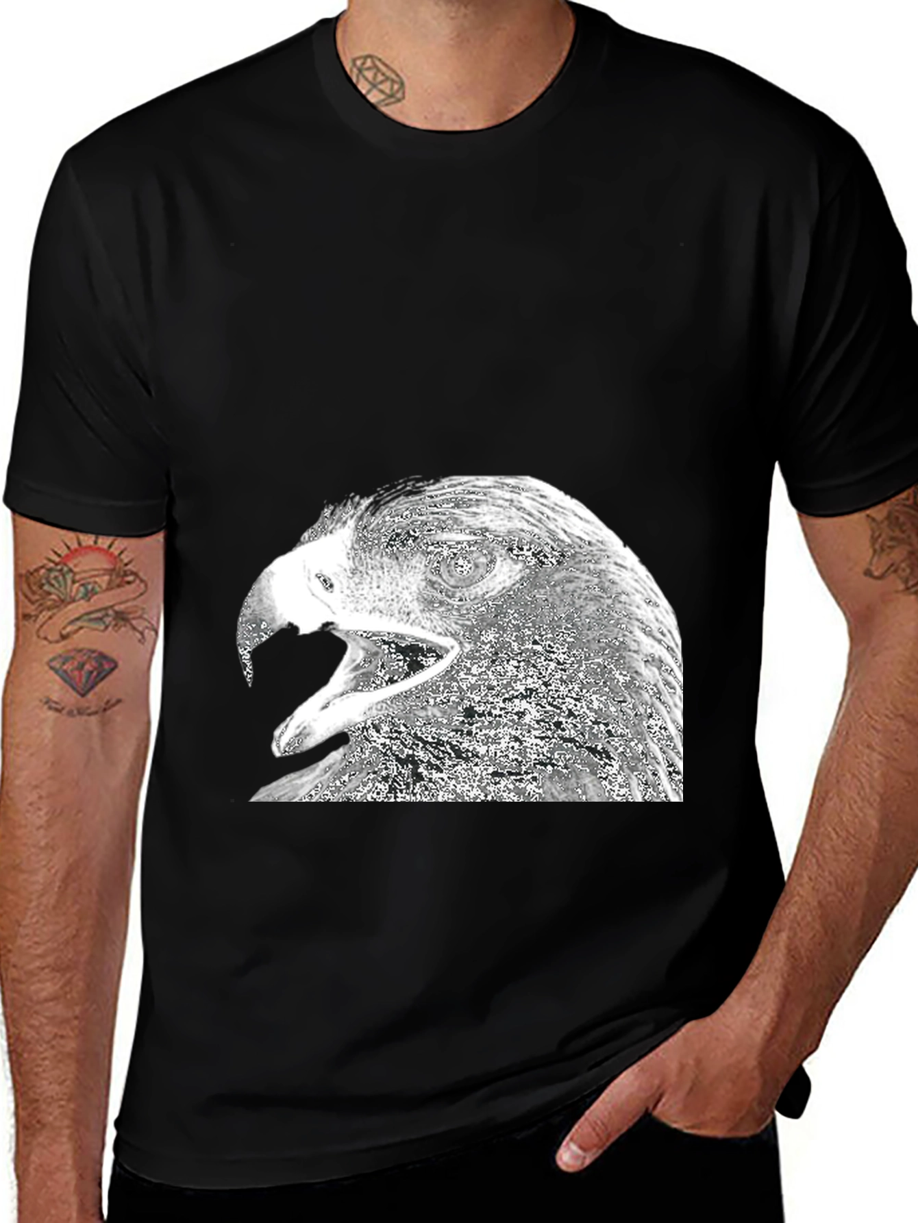 Variant 22 of Eagle Graphic Print Black T-Shirt for Men