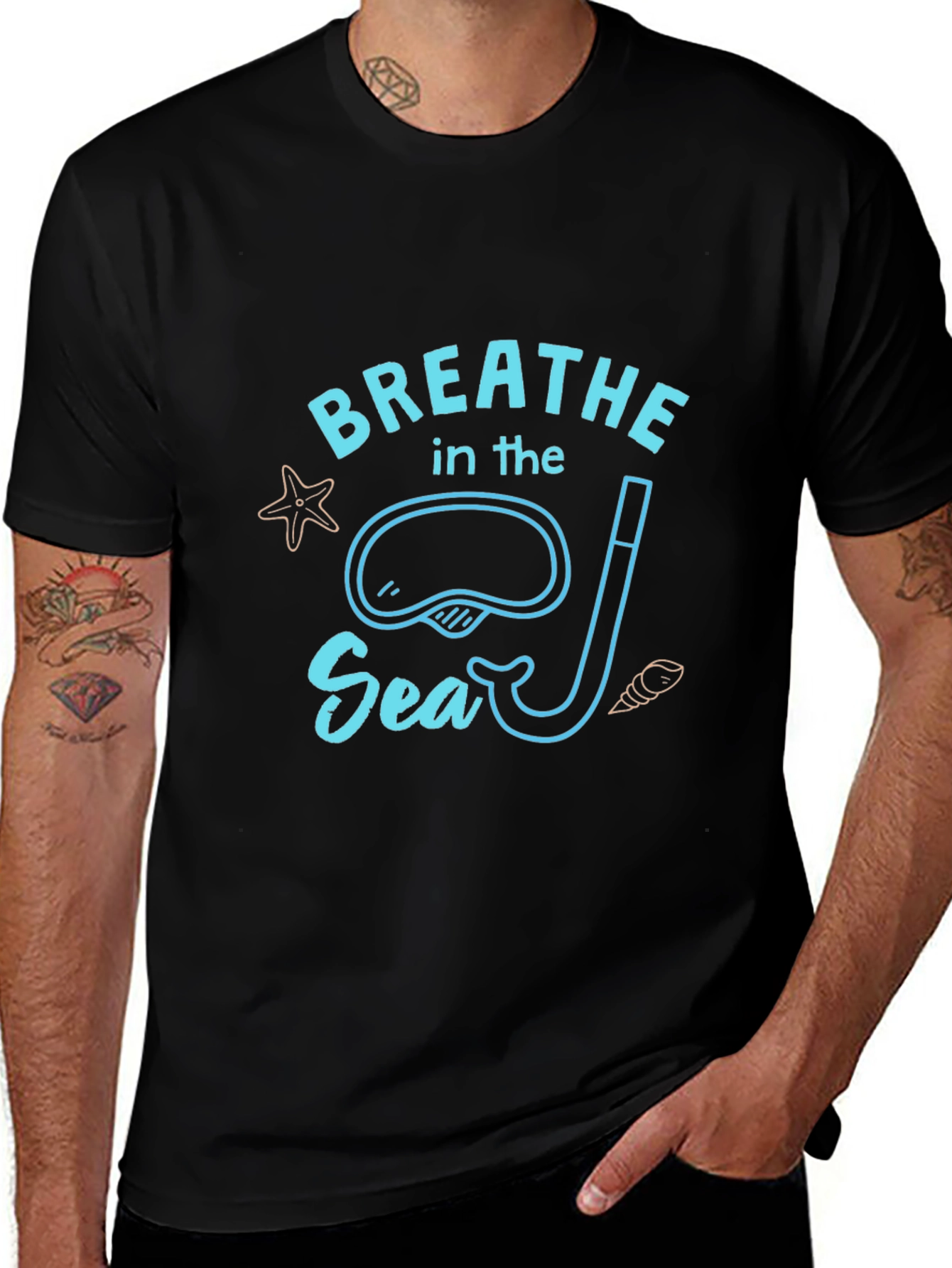 Variant 15 of Breathe In The Sea Black T-Shirt