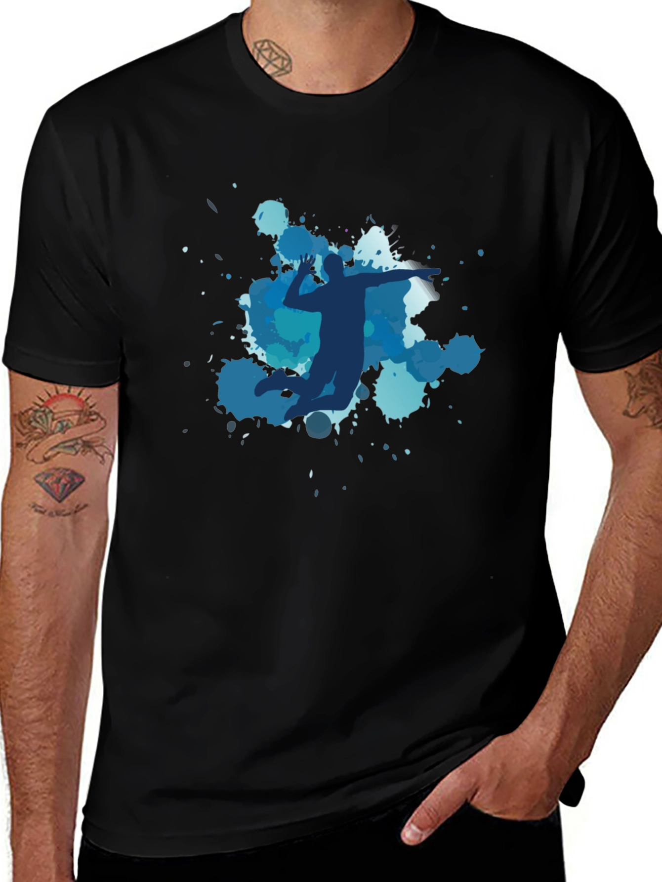 Volleyball Player Graphic Black Tee