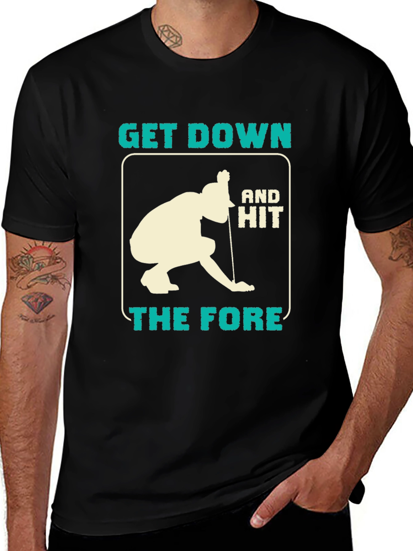 Variant 19 of Get Down And Hit The Fore Golf T-Shirt