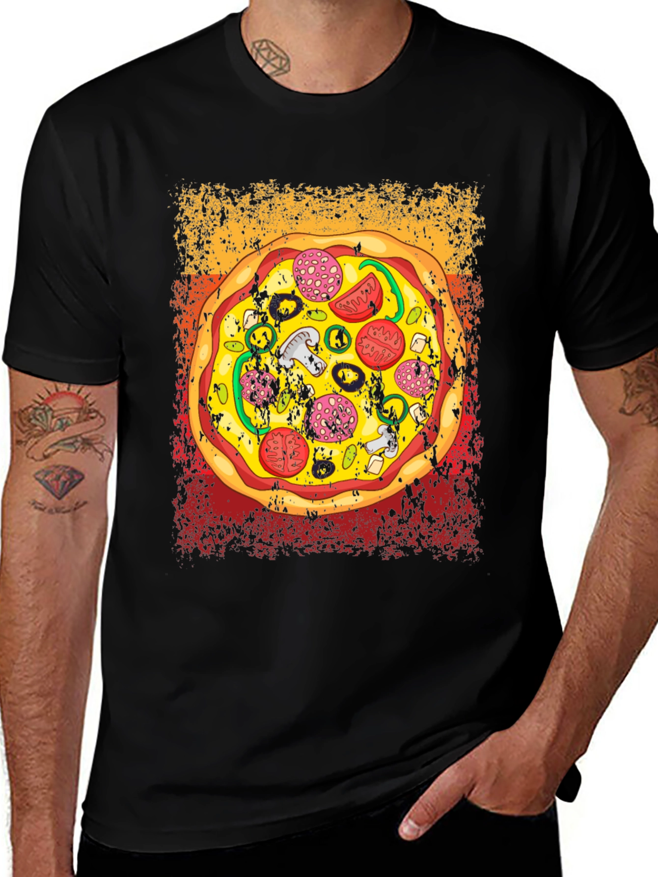 Variant 6 of Pizza Graphic T-Shirt - Unisex Crew Neck Tee