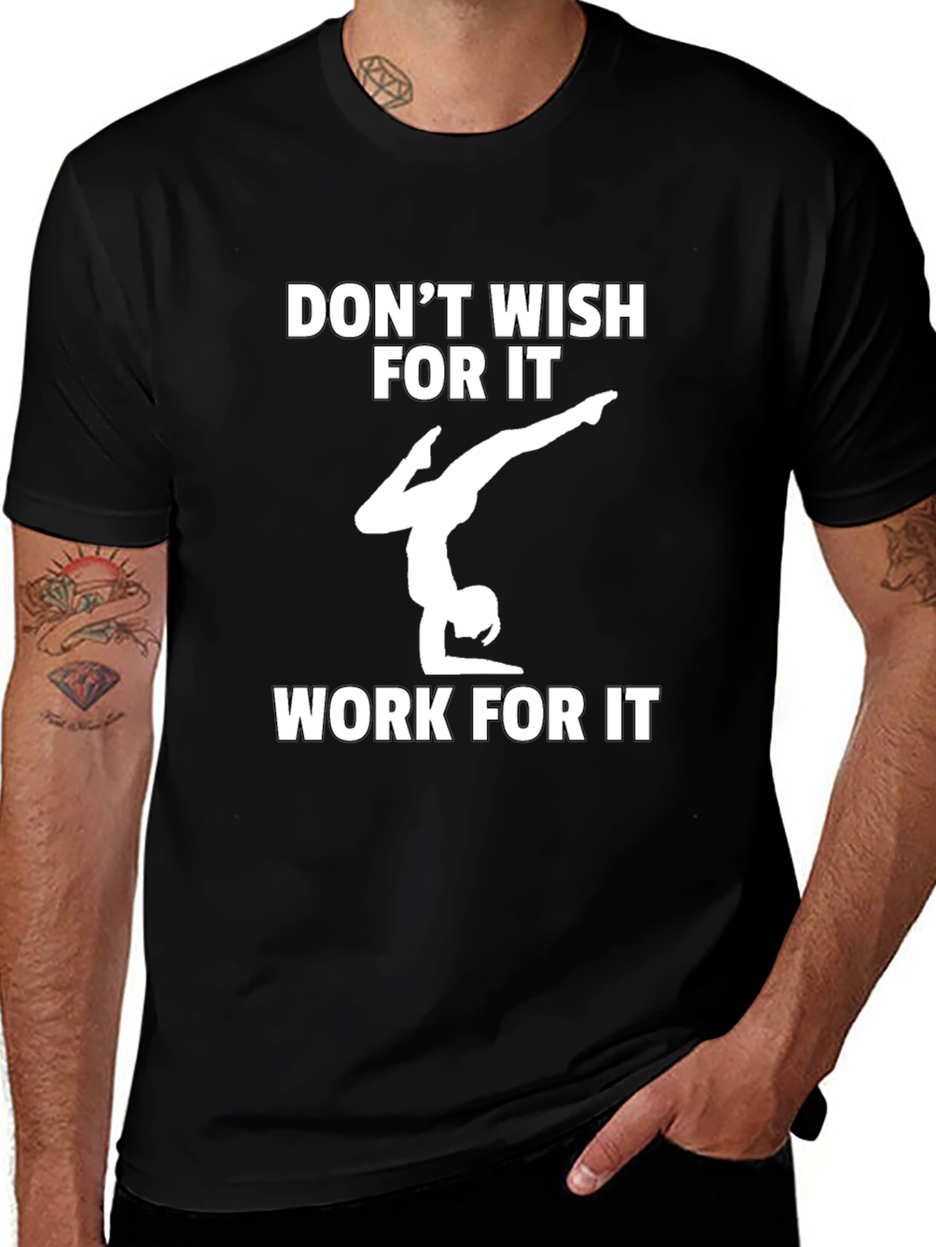 Variant 8 of Gymnast Motivation Black T-Shirt - Work For It!