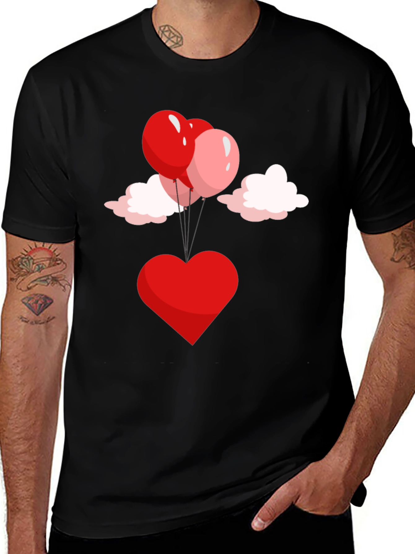 Variant 9 of Heart Balloons Graphic Tee - Love is in the Air!