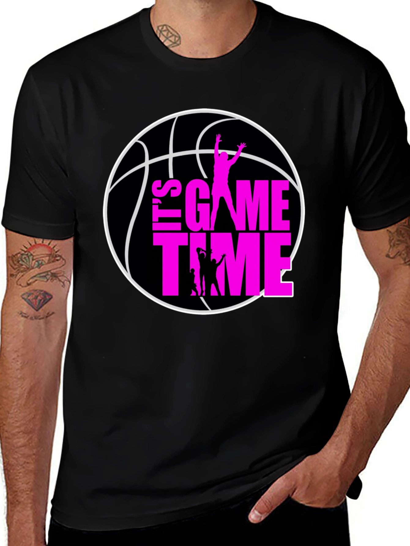 Variant 17 of It's Game Time Basketball Graphic Tee