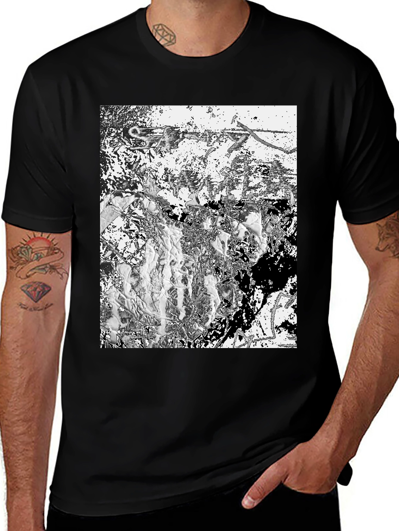Variant 17 of Abstract Art Graphic Black T-Shirt