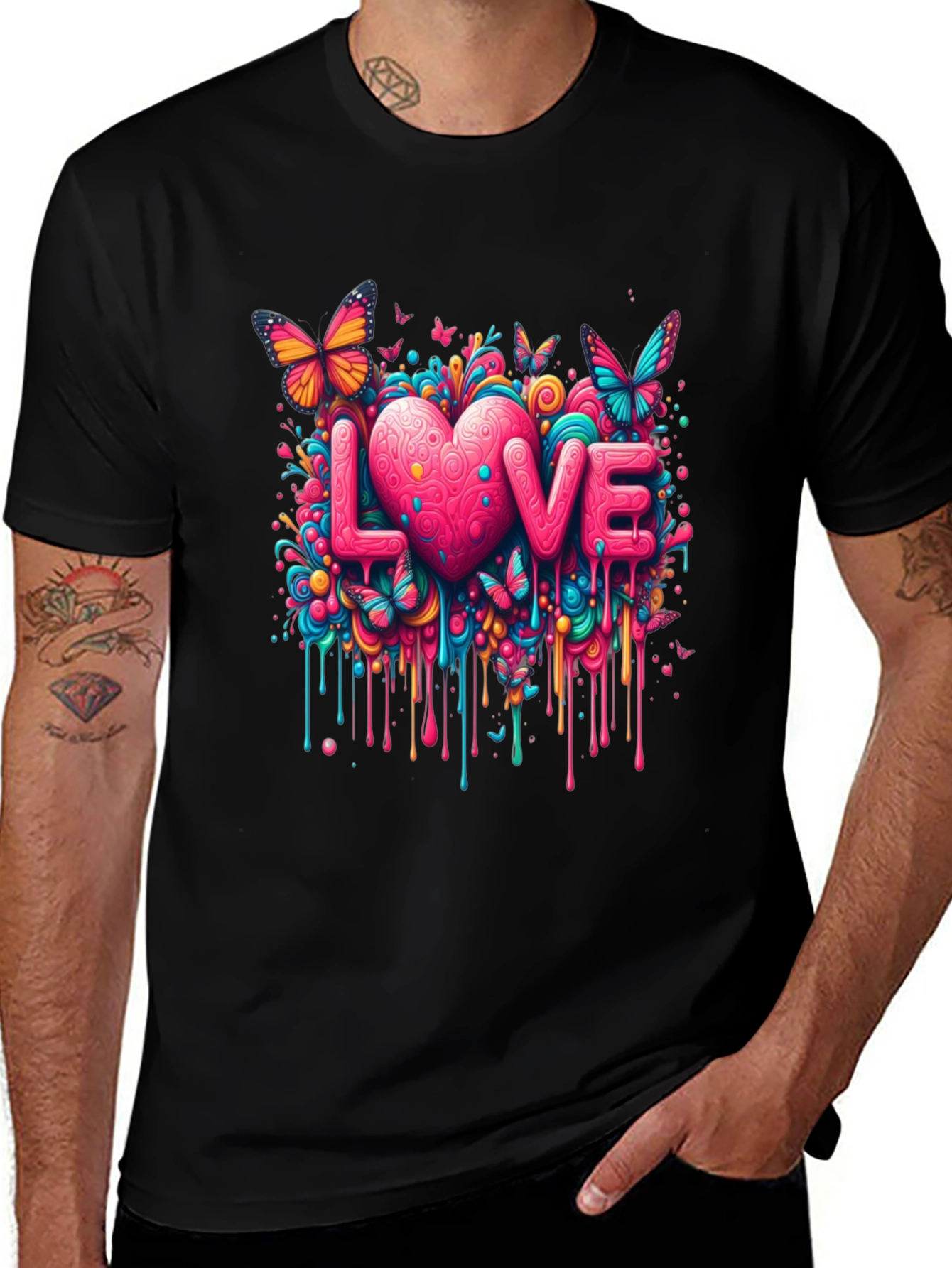 Love Drip Graphic Tee - Colorful Valentine Shirt