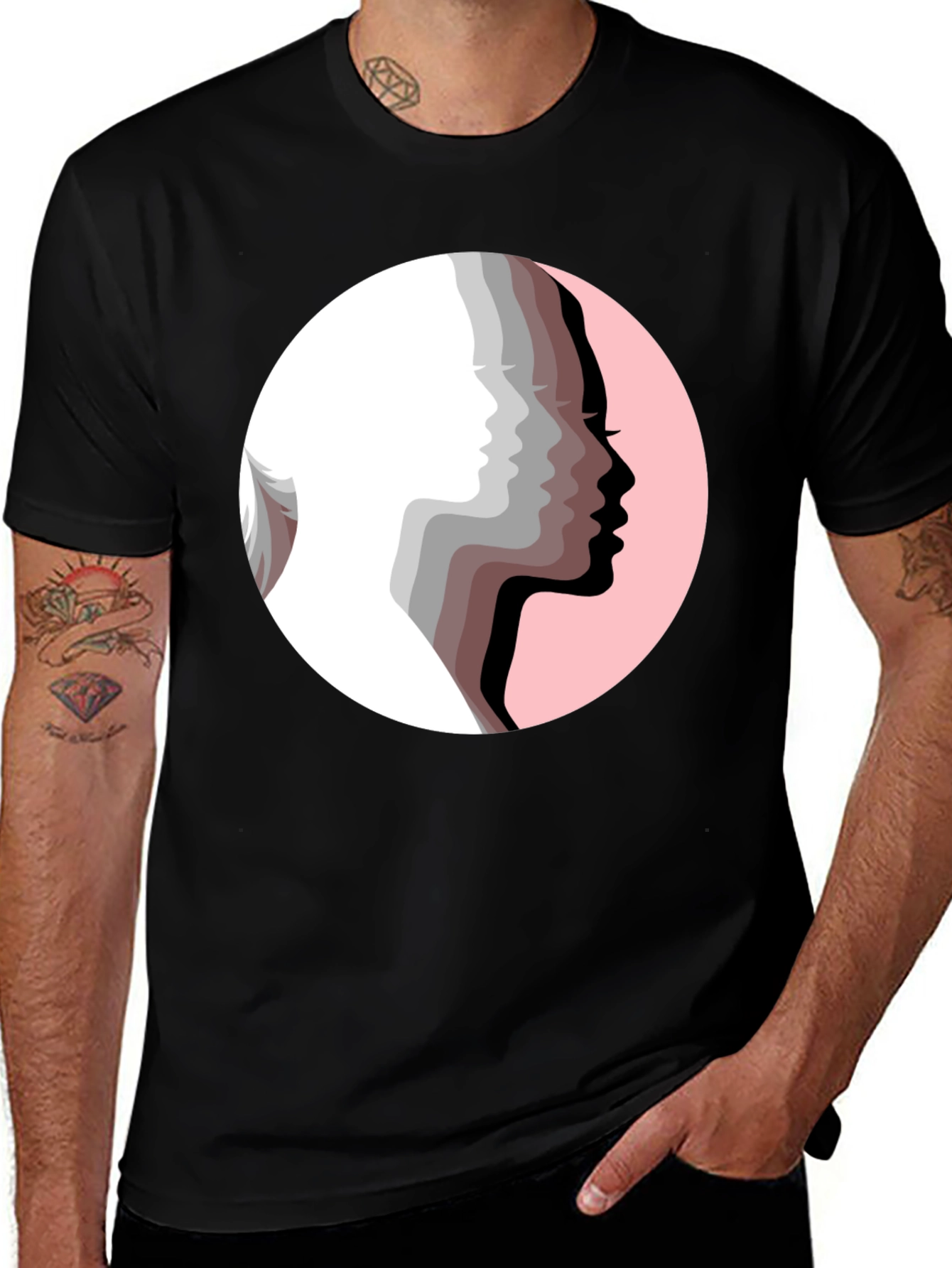 Silhouetted Faces Graphic Tee