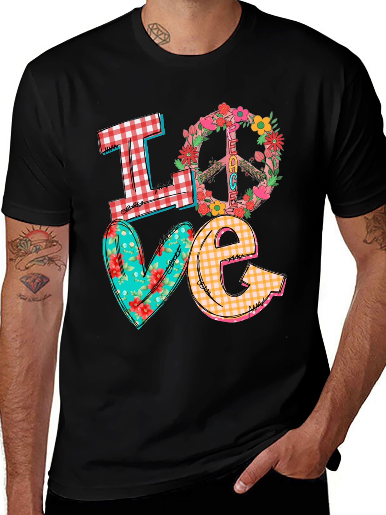 Variant 5 of Retro LOVE Peace Graphic Tee