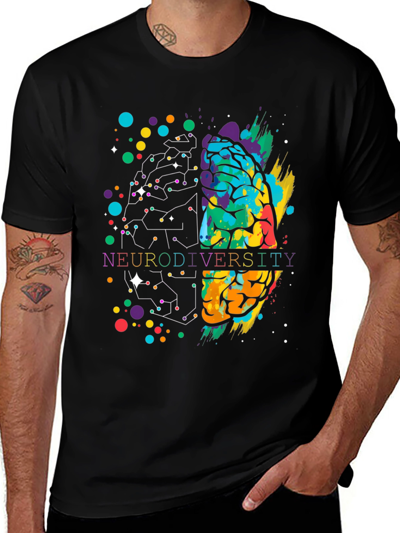 Neurodiversity Brain Graphic Tee - Inclusive Design T-Shirt