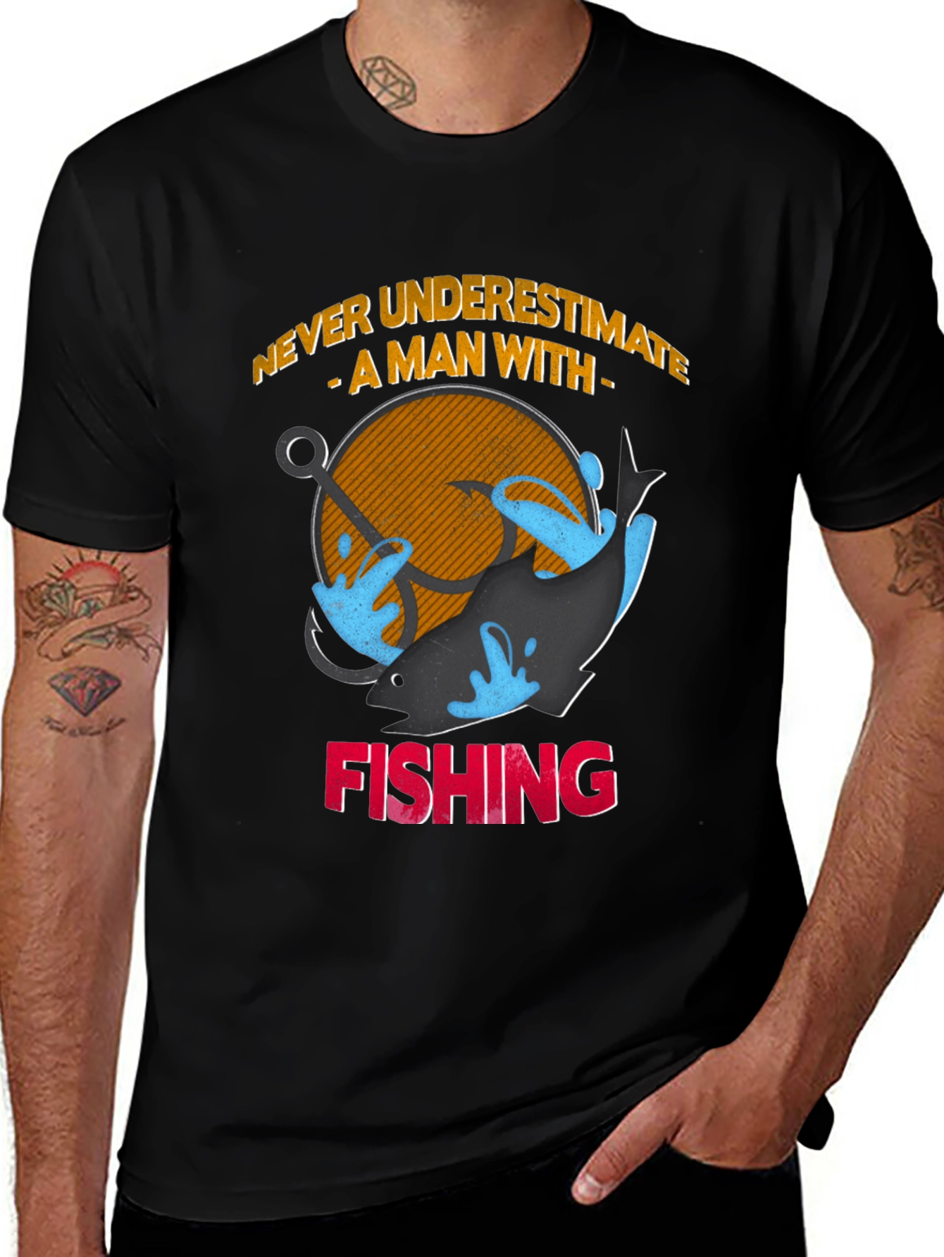 Variant 22 of Fishing T-Shirt - Never Underestimate a Man