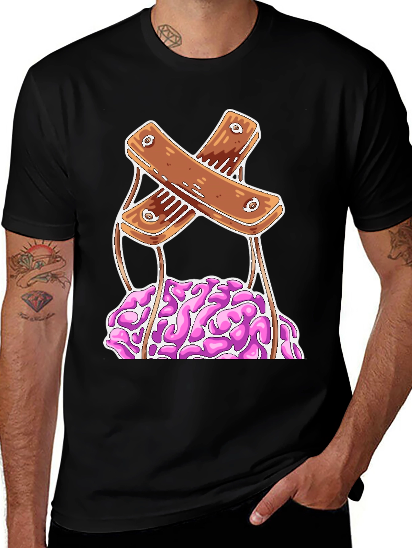 Variant 9 of Brain Puppet Graphic Tee - Unique Design