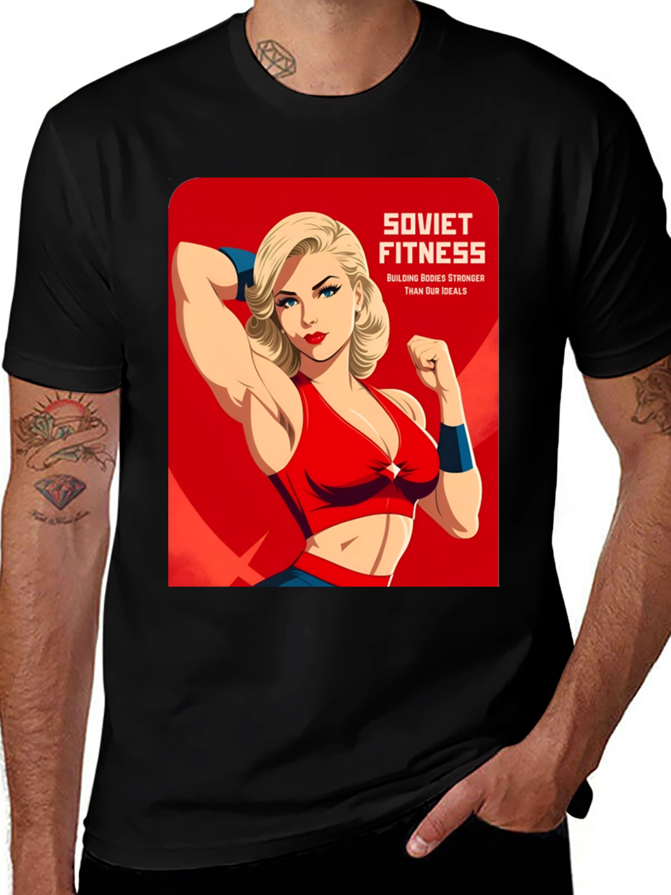 Variant 13 of Soviet Fitness Graphic T-Shirt - Building Bodies
