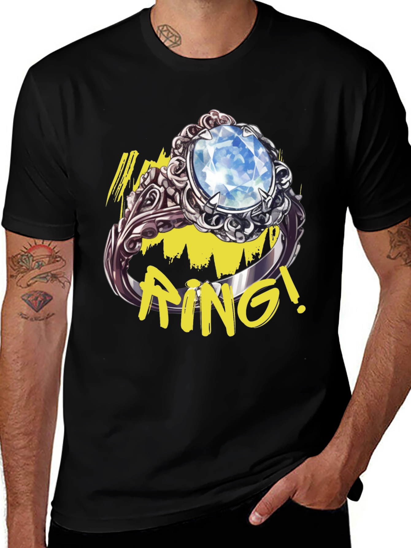 Variant 8 of Ring Graphic Tee - Novelty Jewelry T-Shirt