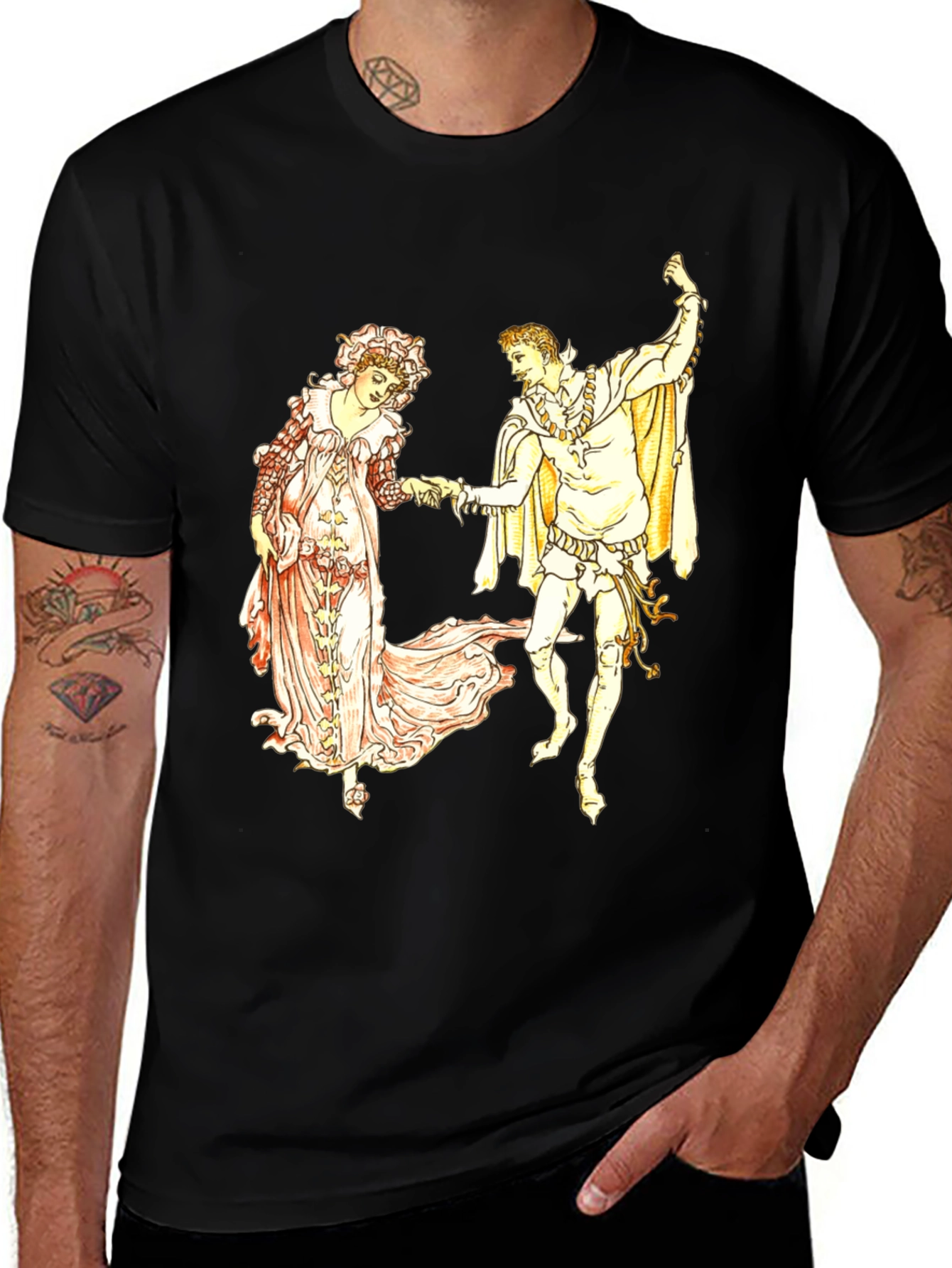Variant 15 of Renaissance Dance Black T-Shirt