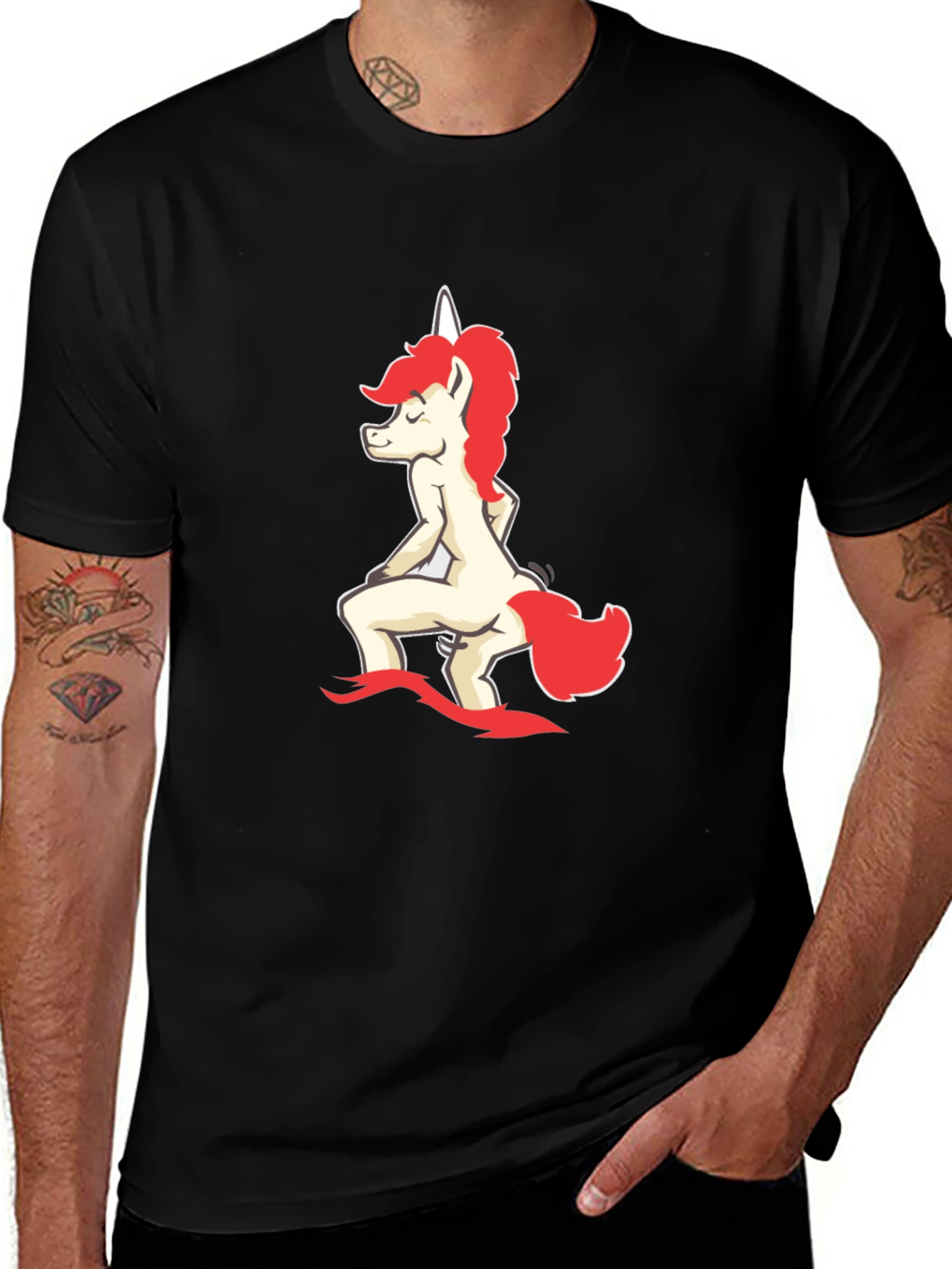 Variant 12 of Unicorn Pooping Humor Graphic T-Shirt