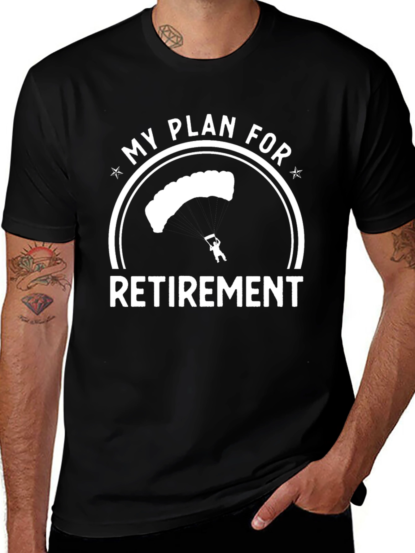 Variant 2 of Skydiving Retirement Plan Graphic T-Shirt