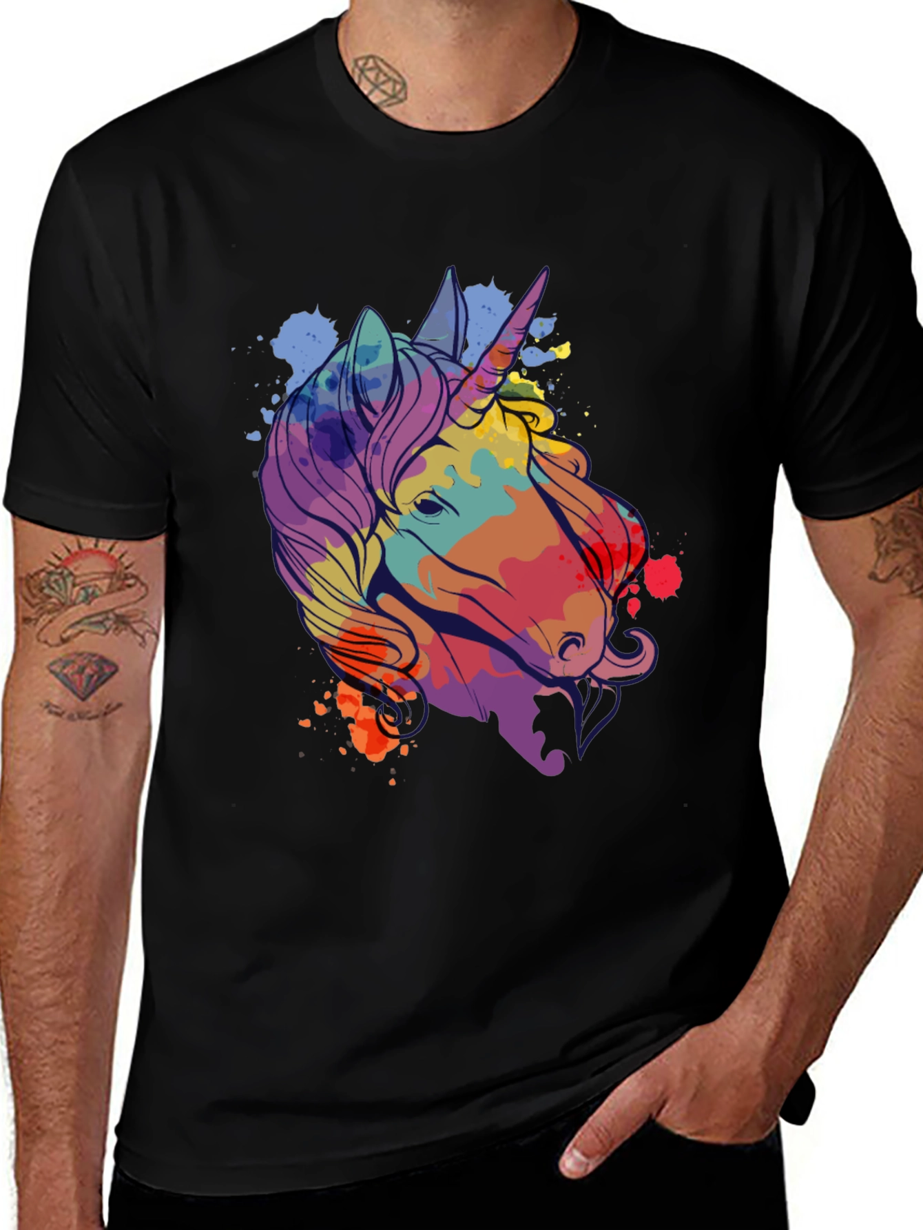 Variant 24 of Unicorn Splash Tee - Colorful Graphic Print