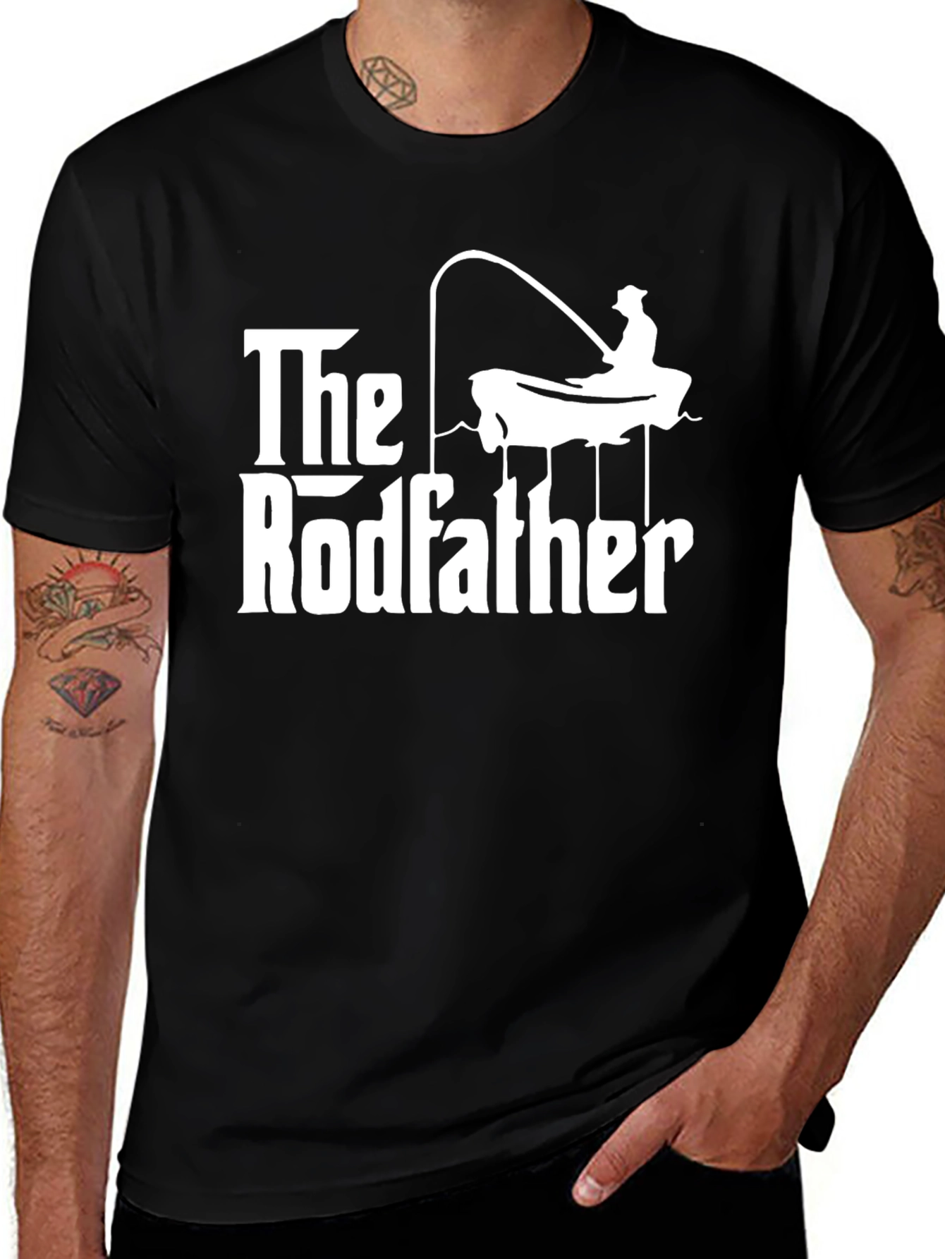 Variant 8 of The Rodfather Fishing T-Shirt - Funny Fisherman Tee