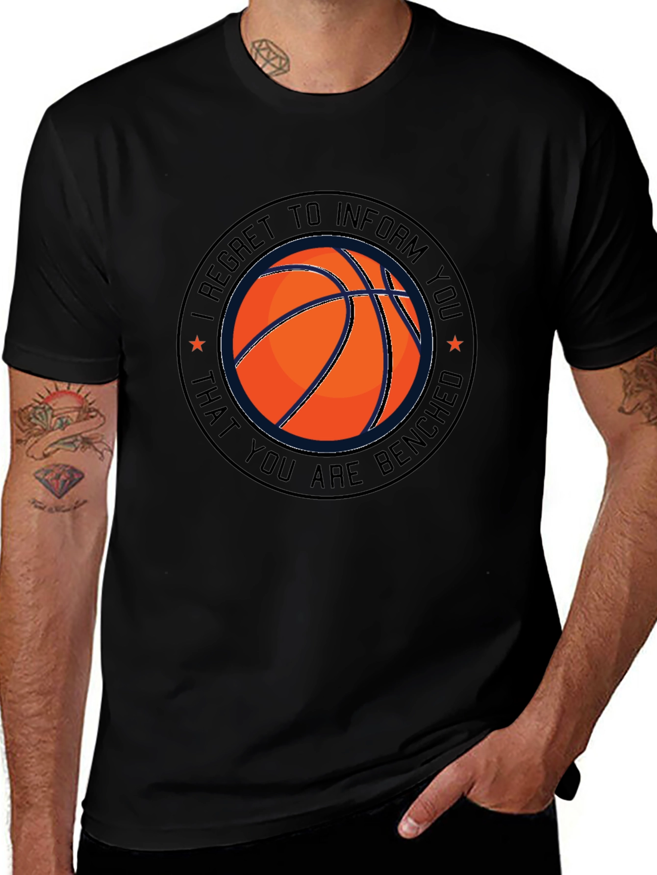 Variant 2 of Basketball Benched T-Shirt - Funny Sports Tee