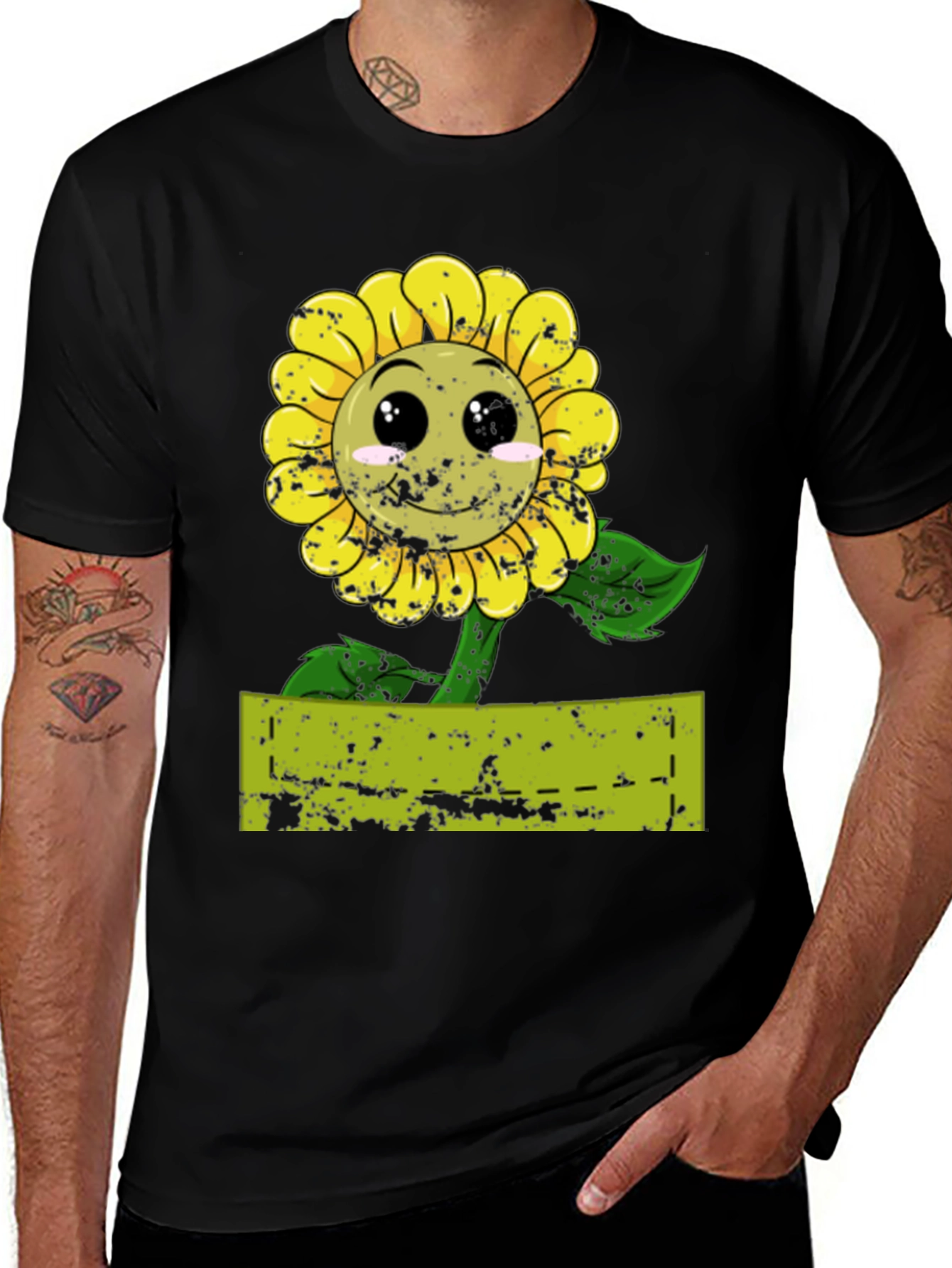 Variant 13 of Sad Sunflower Graphic T-Shirt - Unique Design