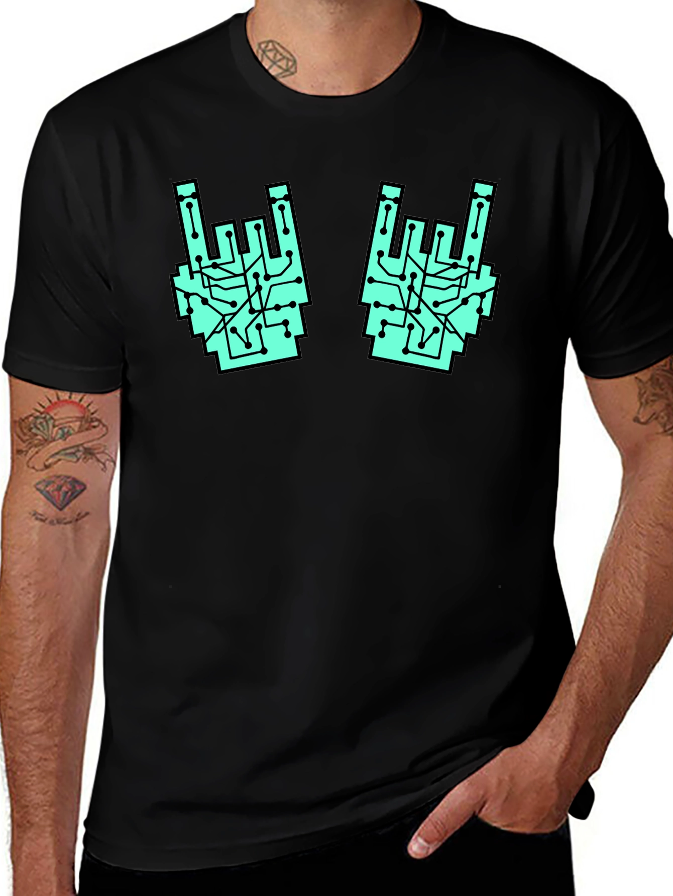 Variant 23 of Rock On Circuit Board Graphic T-Shirt