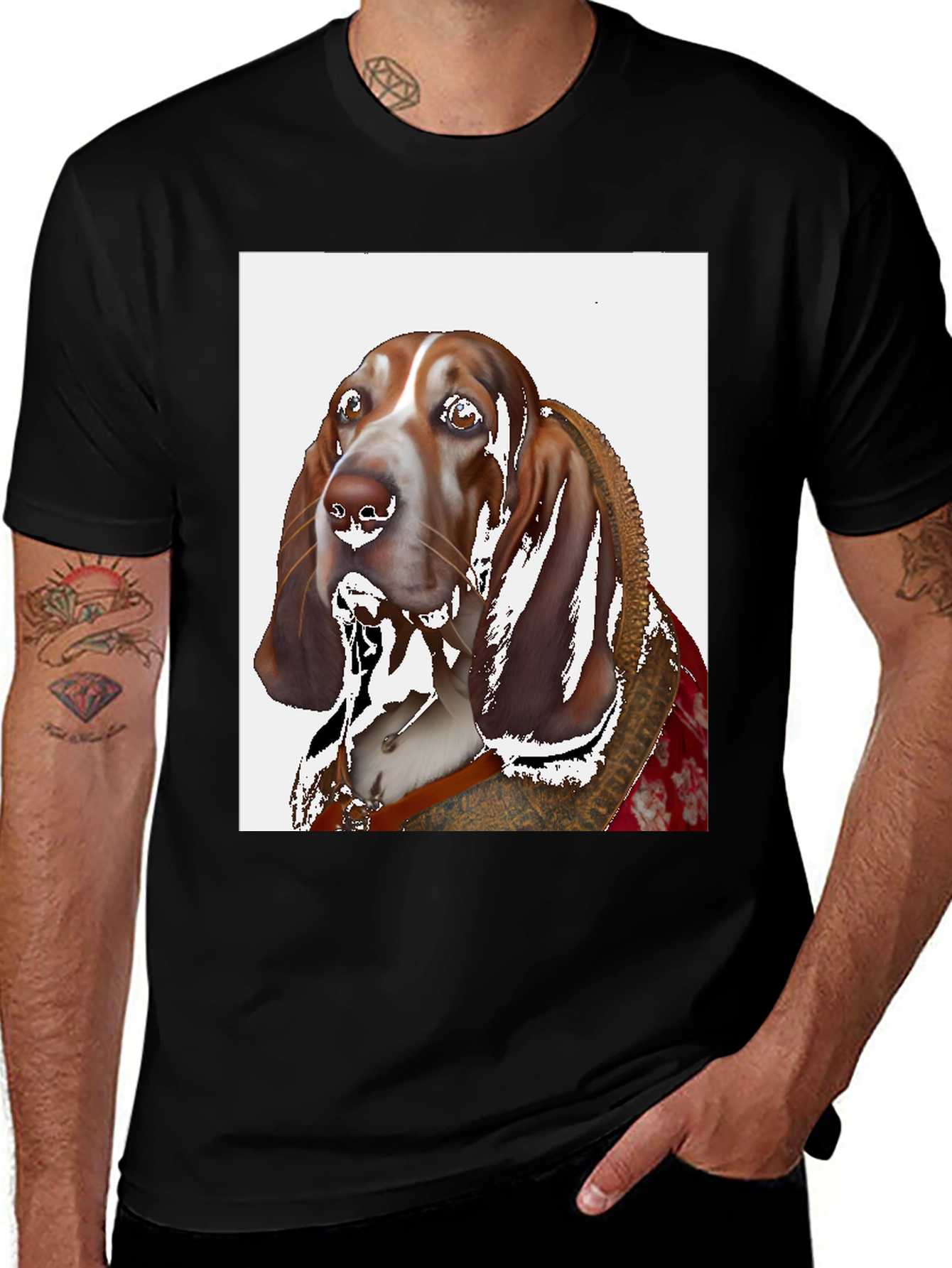 Variant 4 of Regal Basset Hound T-Shirt