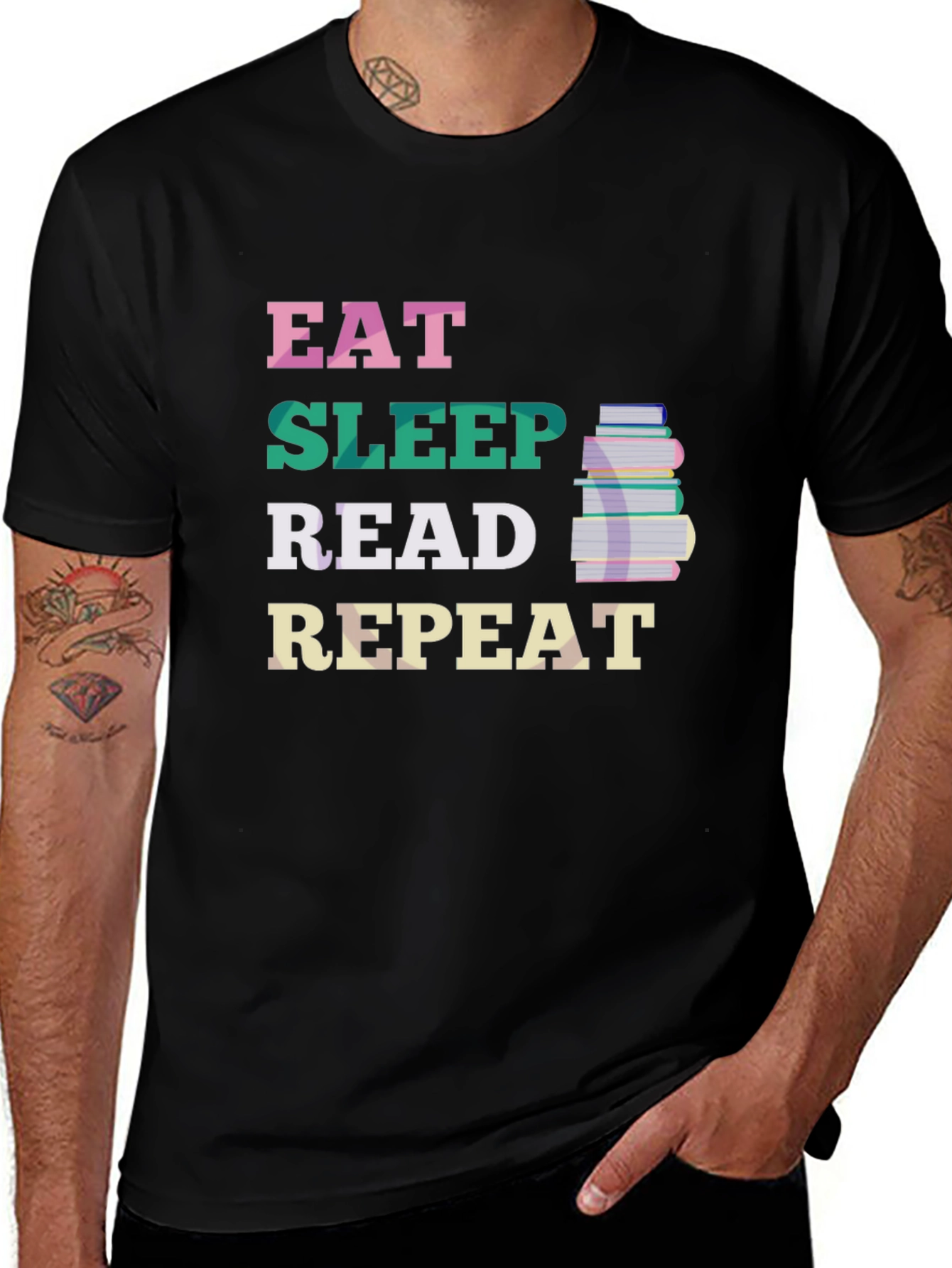 Variant 12 of Eat Sleep Read Repeat T-Shirt - Book Lover Tee