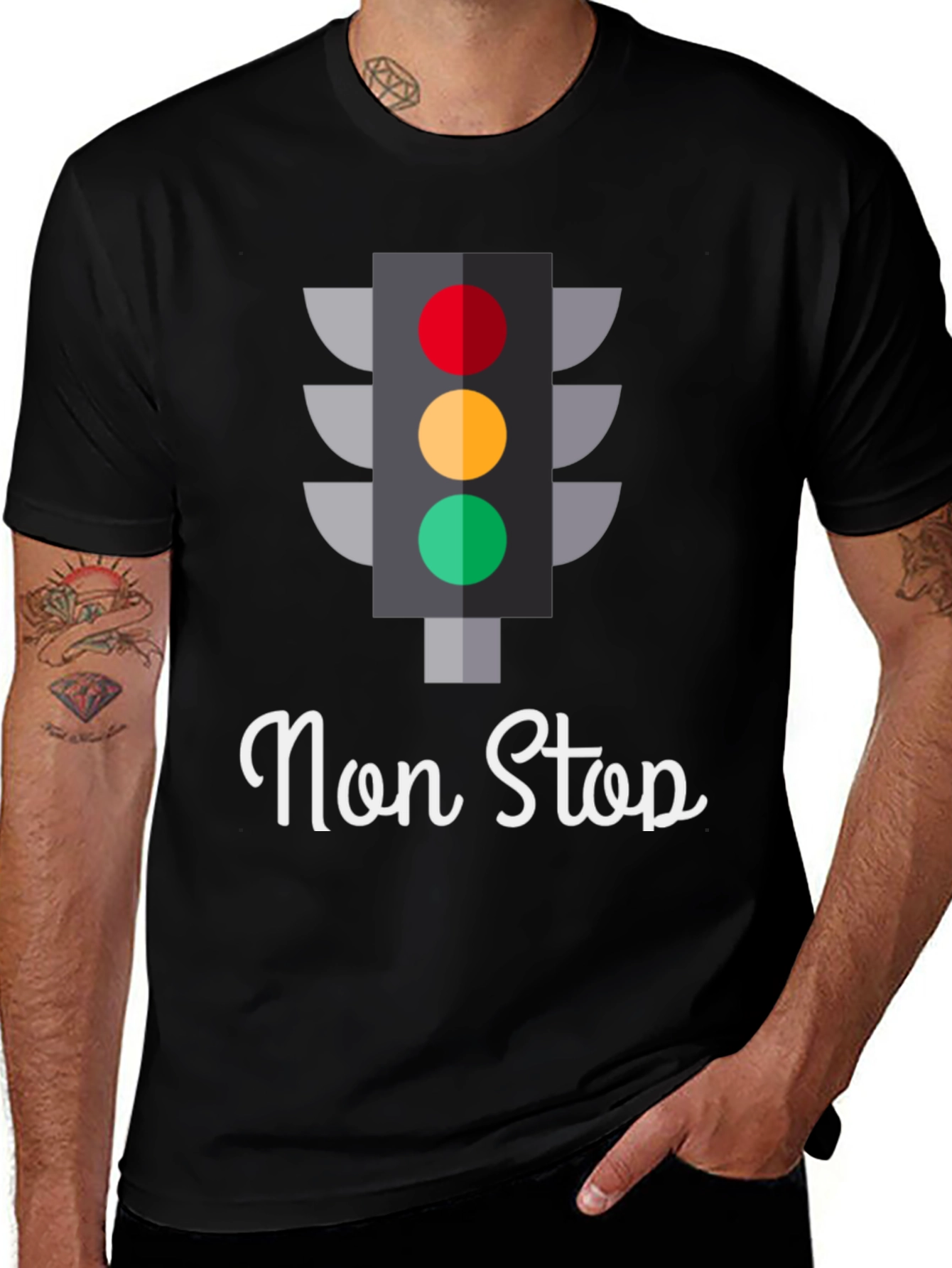 Variant 23 of Non Stop Traffic Light T-Shirt