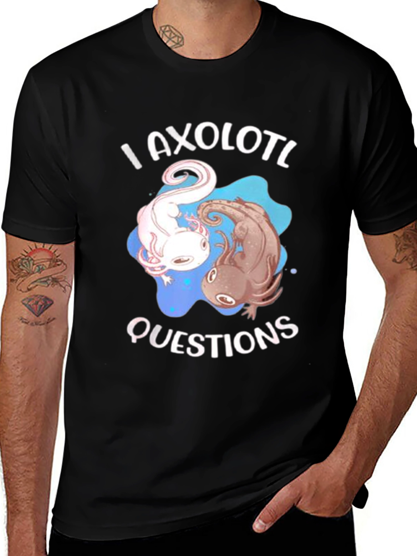 Variant 9 of I Axolotl Questions Black Graphic Tee