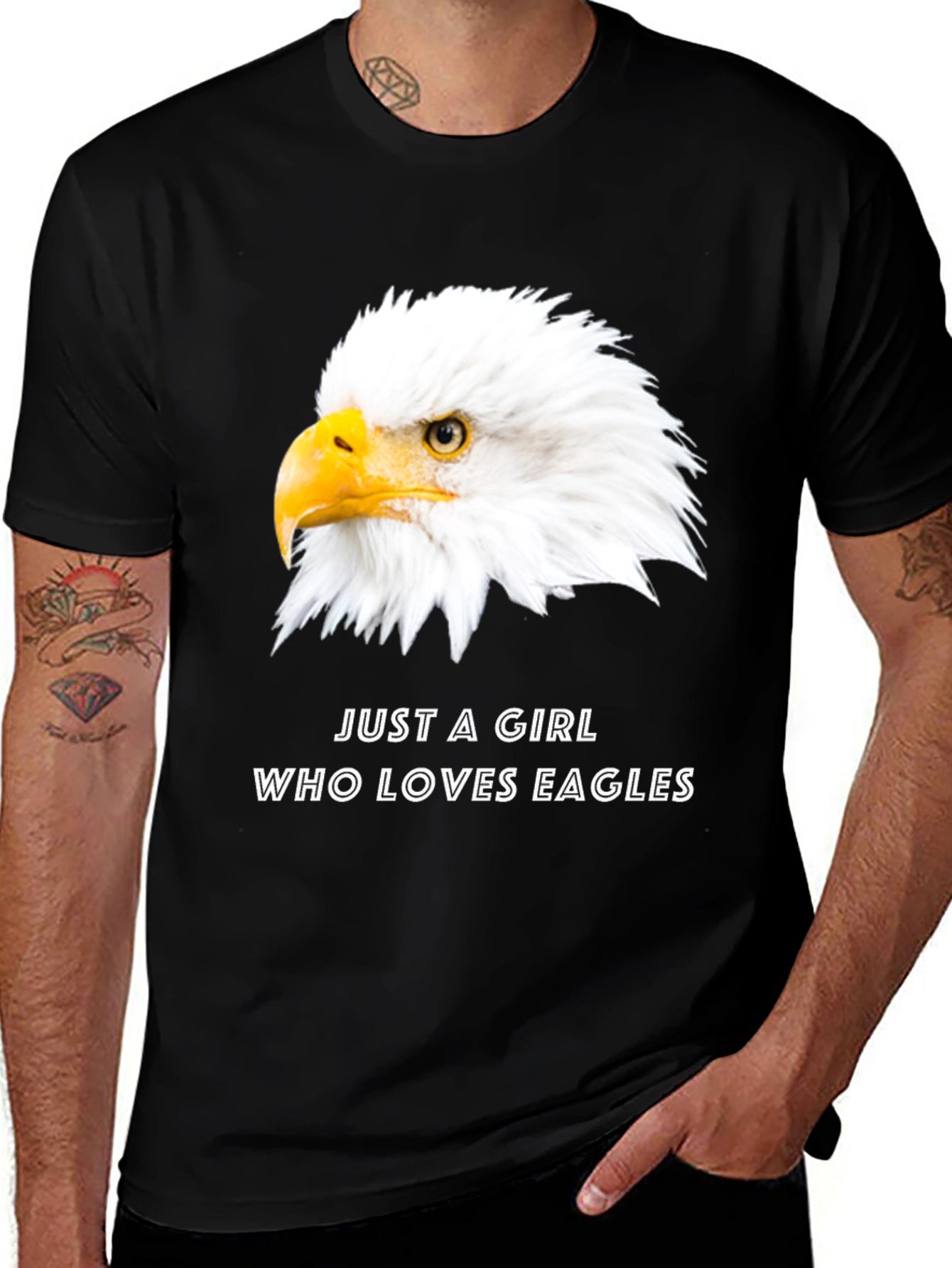 Variant 16 of Eagle Lover Tee - Just a Girl Who Loves Eagles T-Shirt