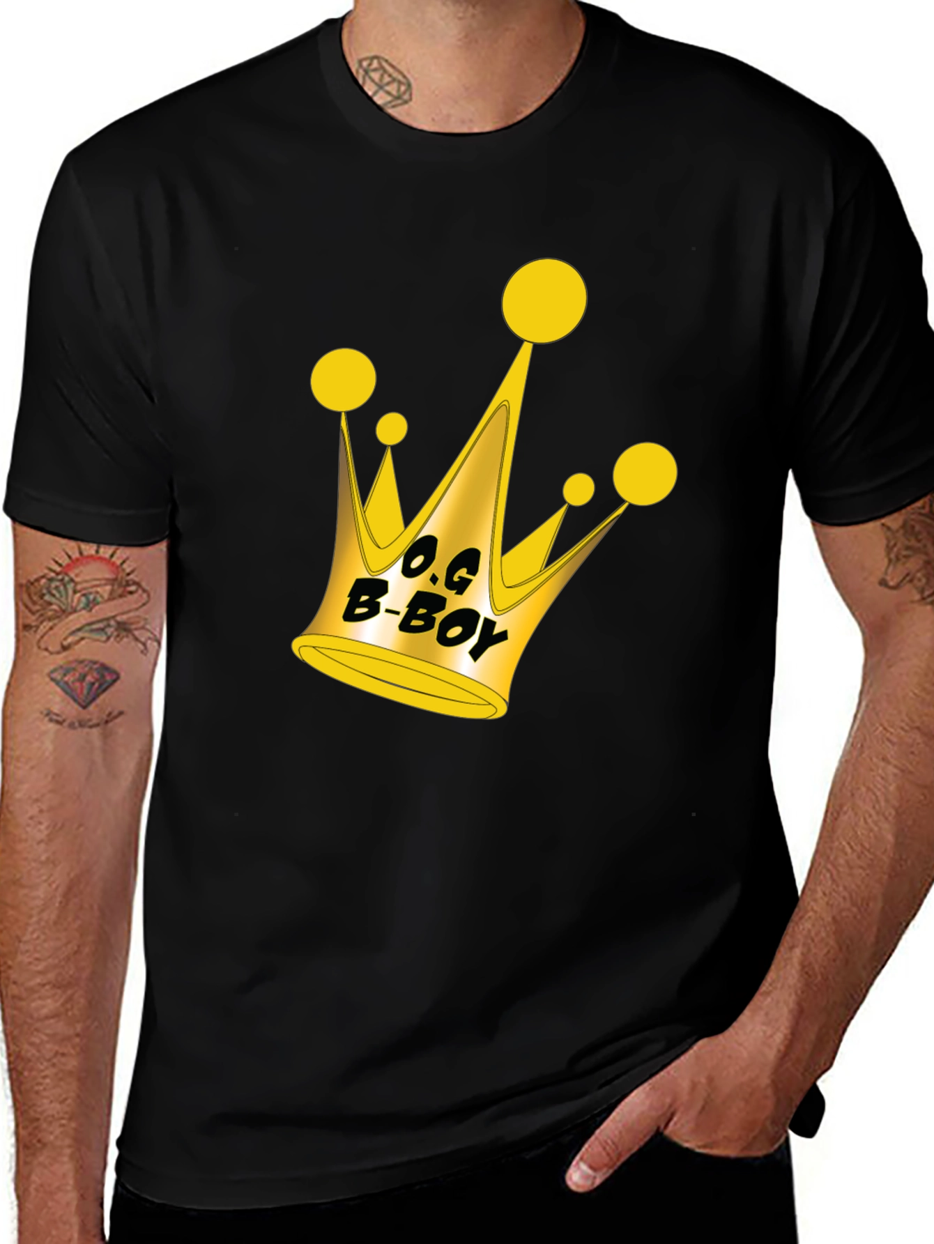 Variant 2 of O.G. B-Boy Crown Graphic Black T-Shirt