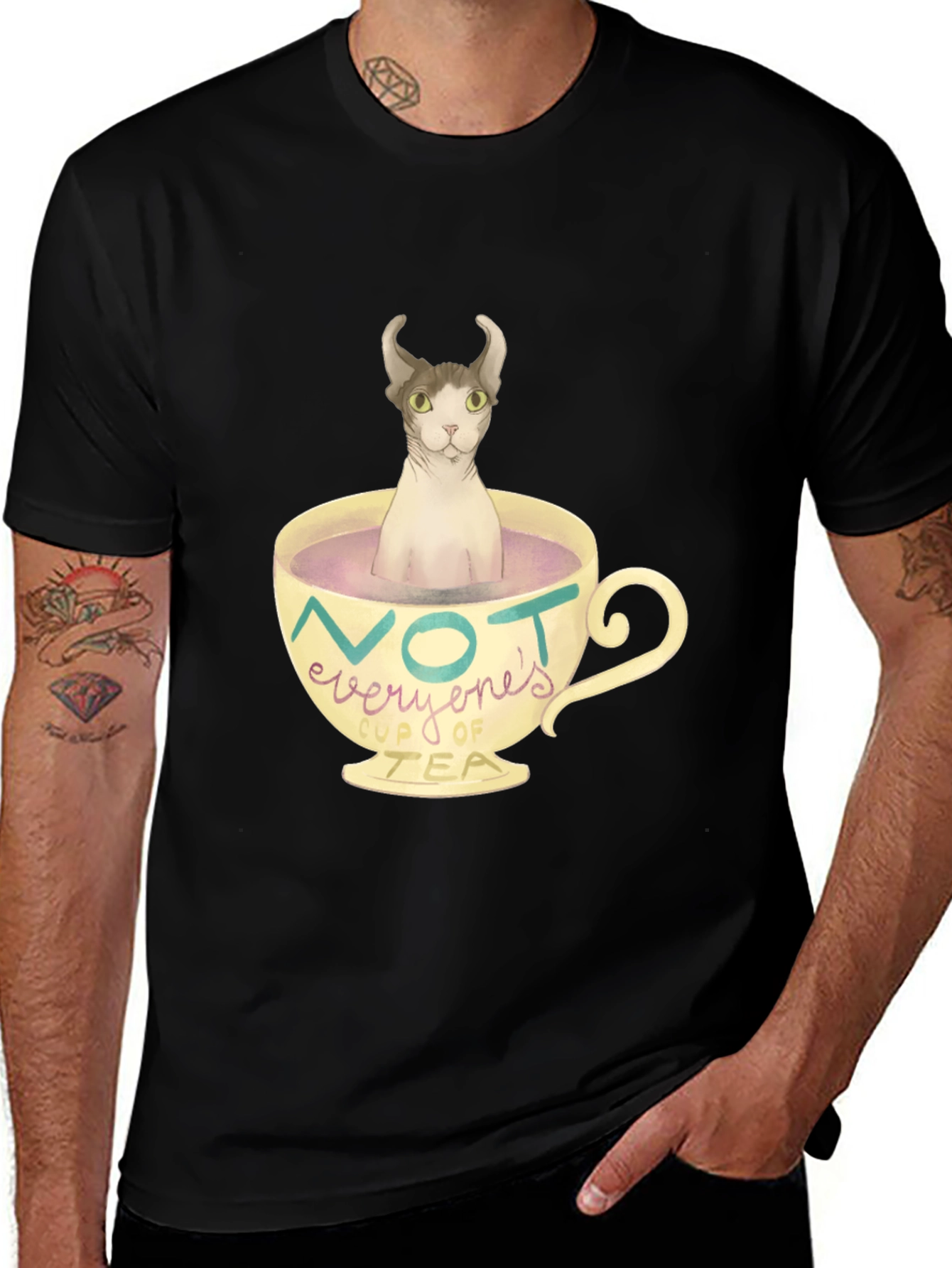 Variant 17 of Not Everyone's Cup of Tea - Novelty Cat T-Shirt
