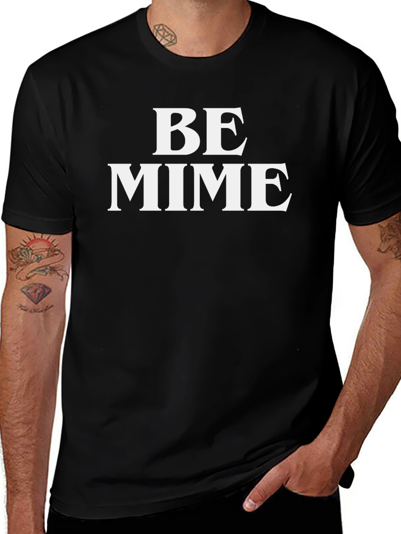Variant 2 of Be Mime Black Graphic Tee
