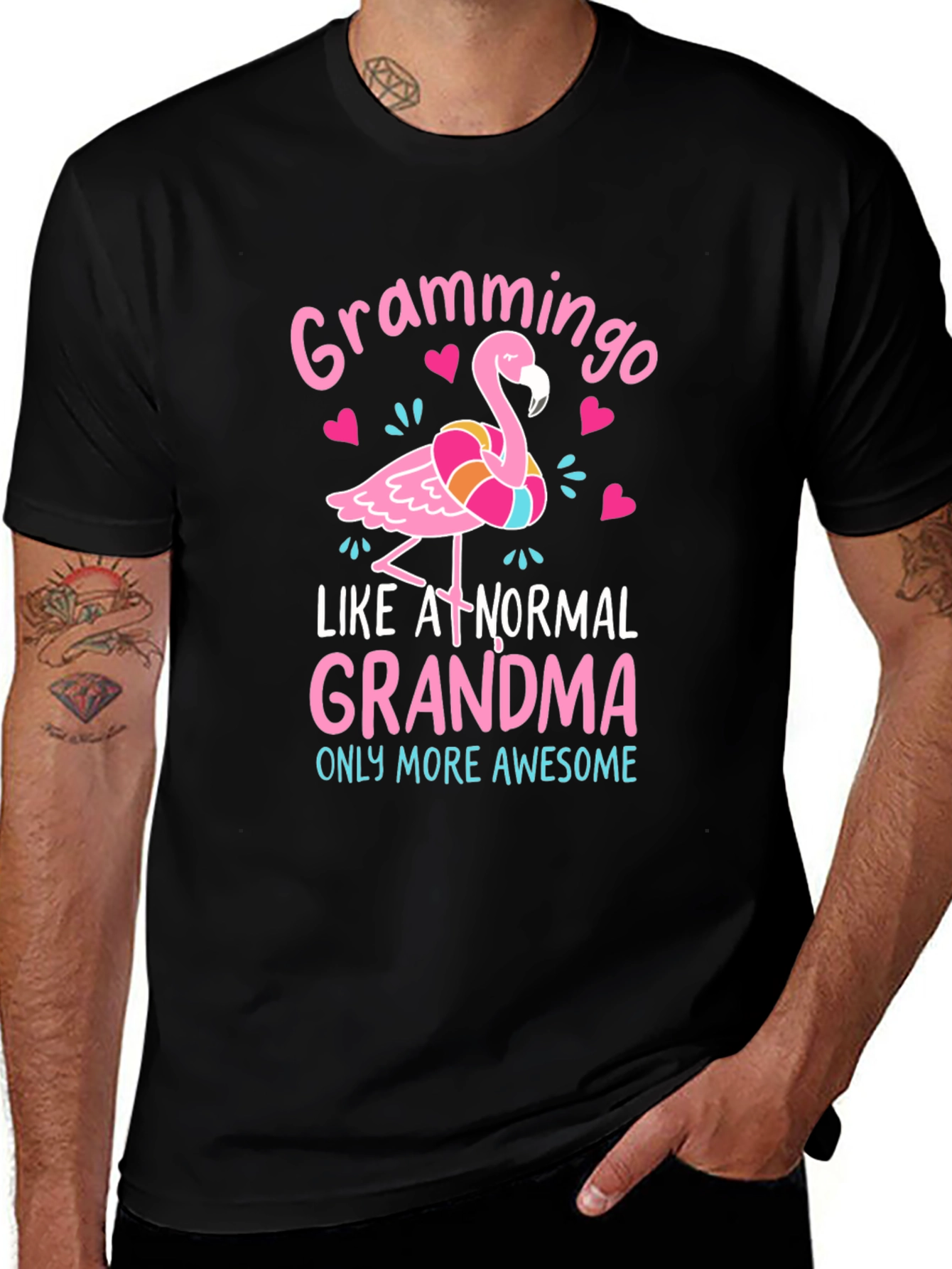 Variant 11 of Grammingo Grandma T-Shirt - Awesome Pink Flamingo Tee