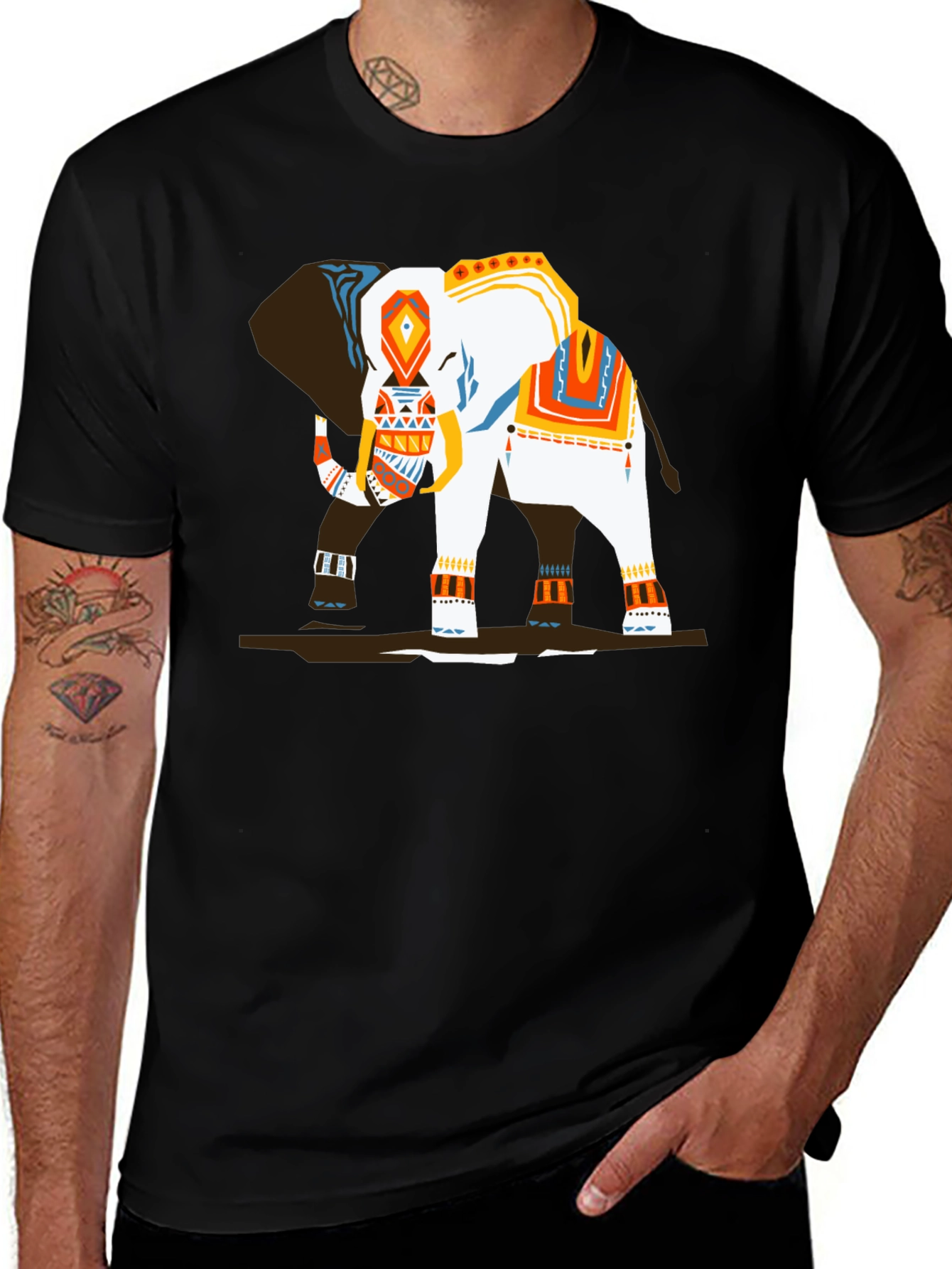 Variant 16 of Elephant Graphic Tee - Black Cotton T-Shirt