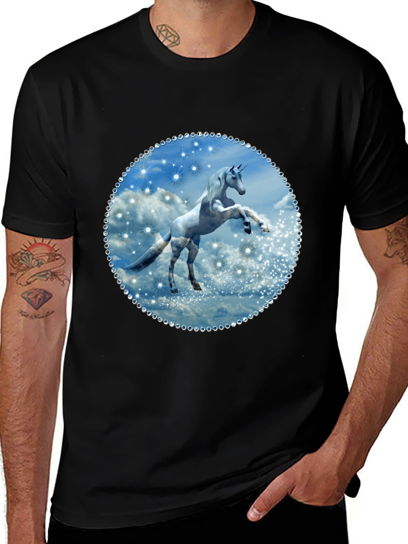 Variant 25 of Unicorn Graphic Tee - Black
